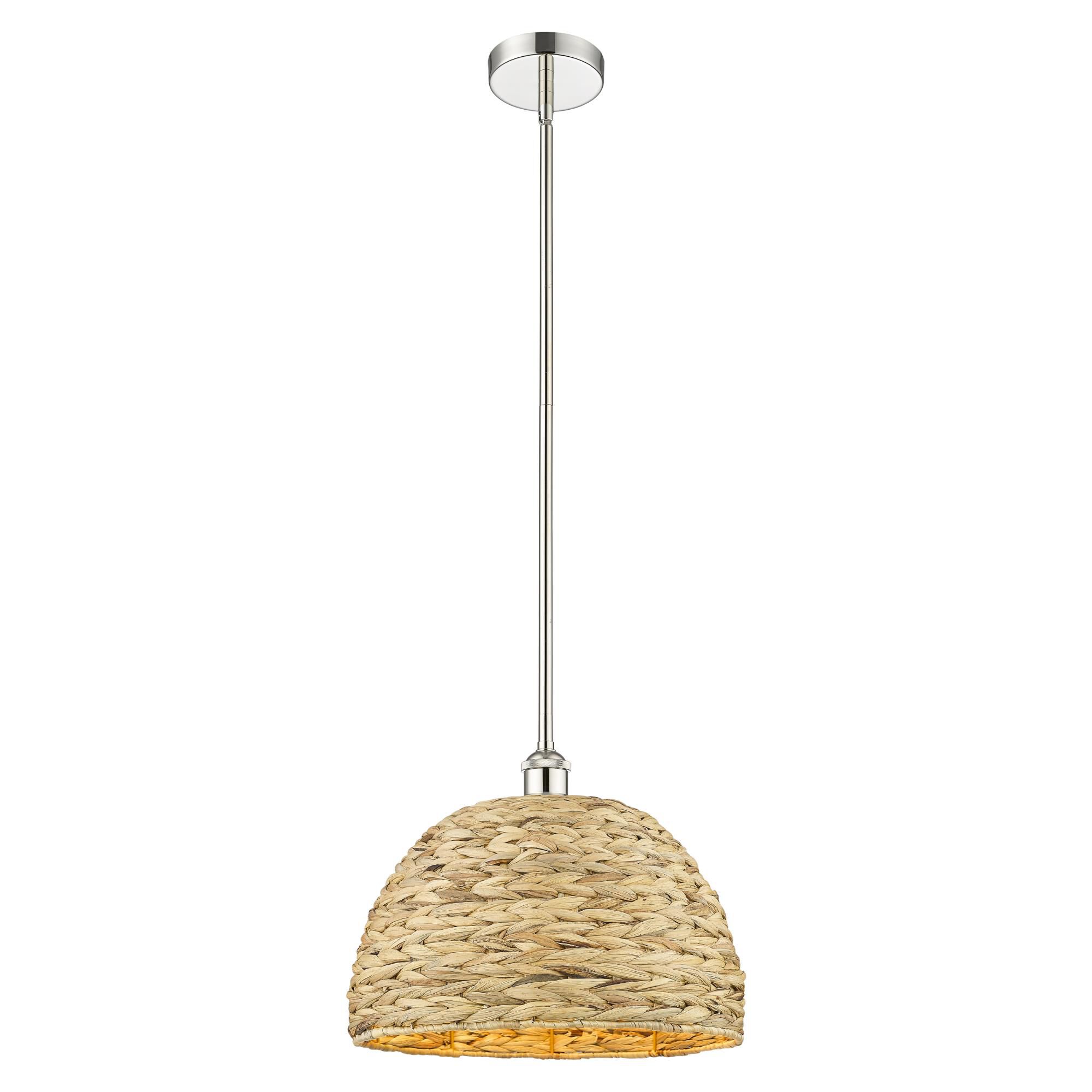 Bruno Marashlian Woven Rattan 16 Inch Large Pendant by Innovations Lighting