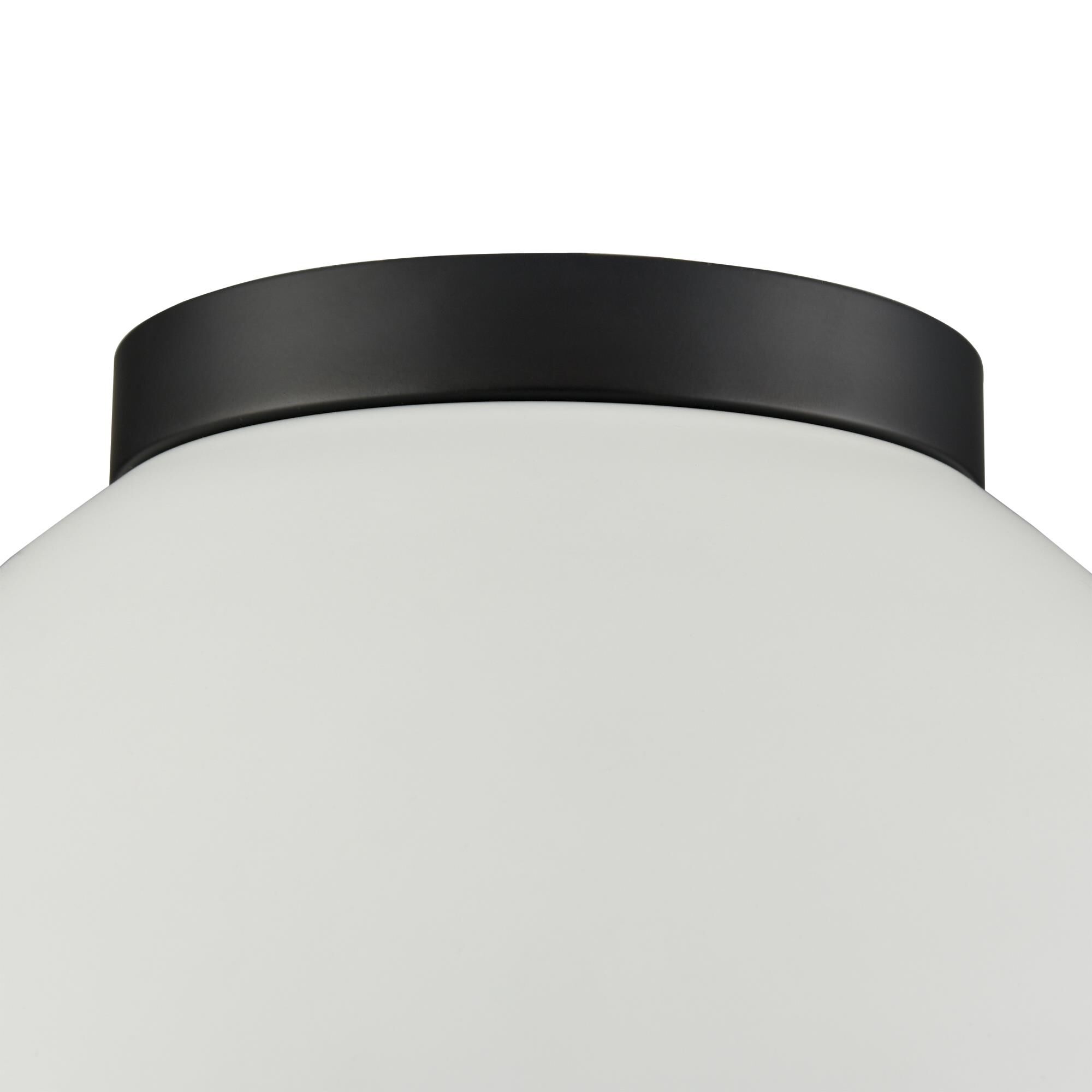 Shown in Matte Black finish and Matte White Metal Shade glass and Matte White Metal shade