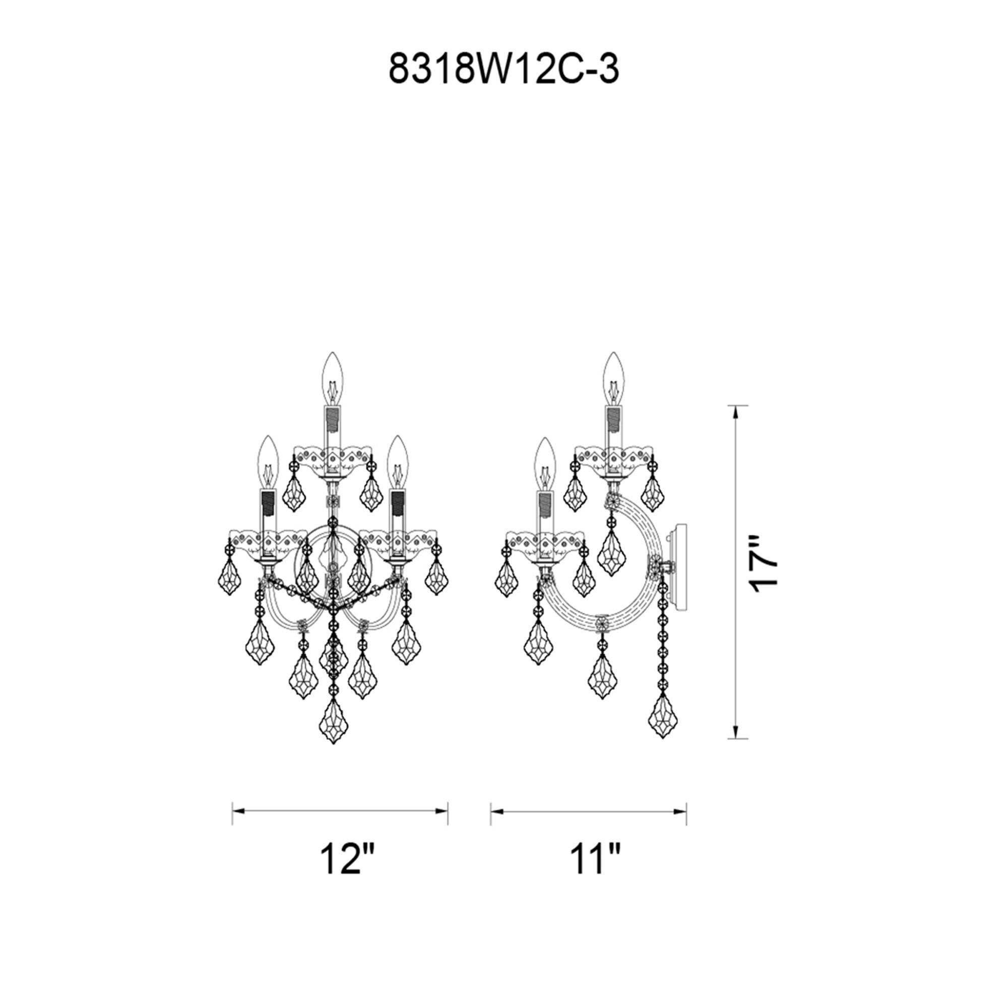 Shown in Chrome finish and K9 Clear crystal