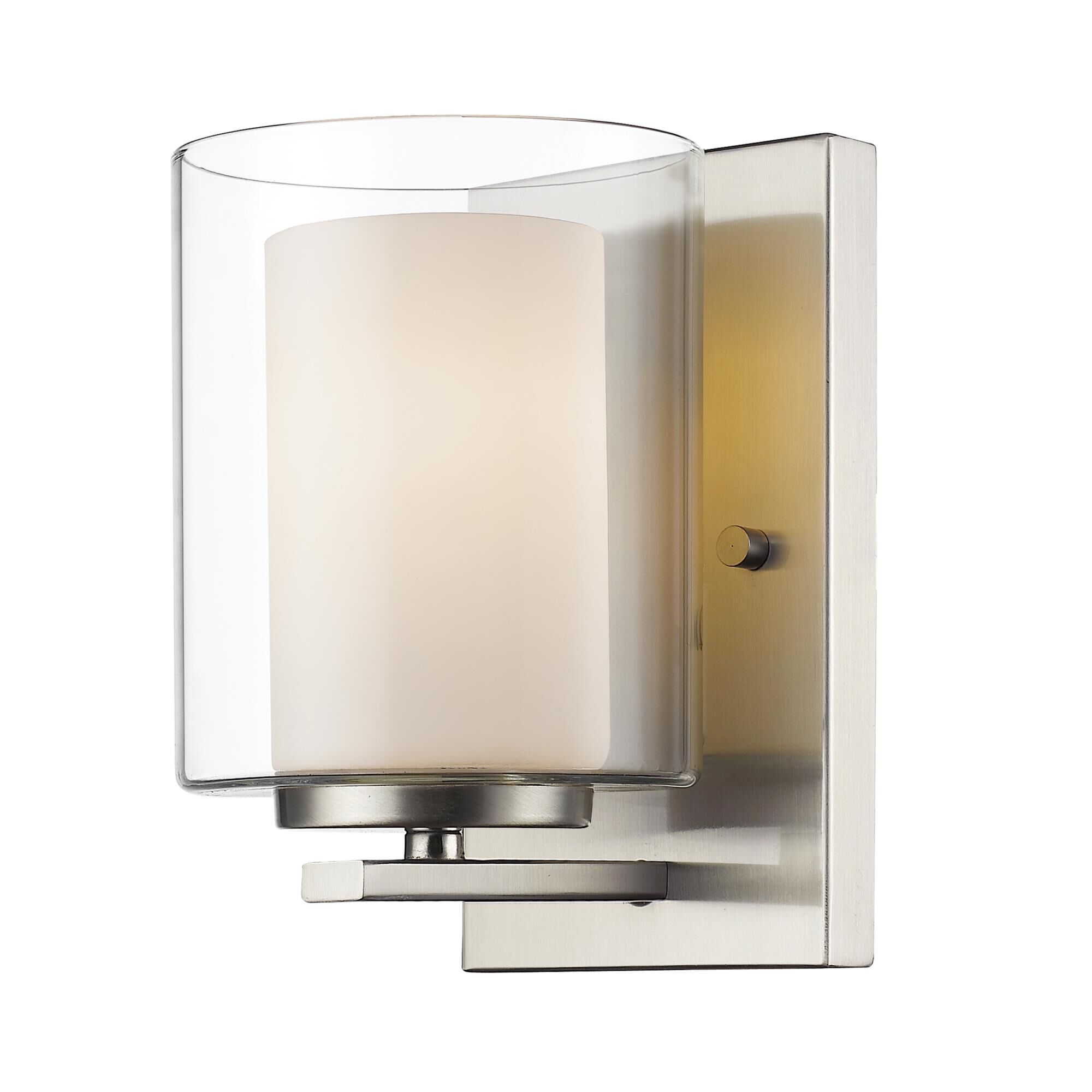 Shown in Brushed Nickel finish and Glass shade
