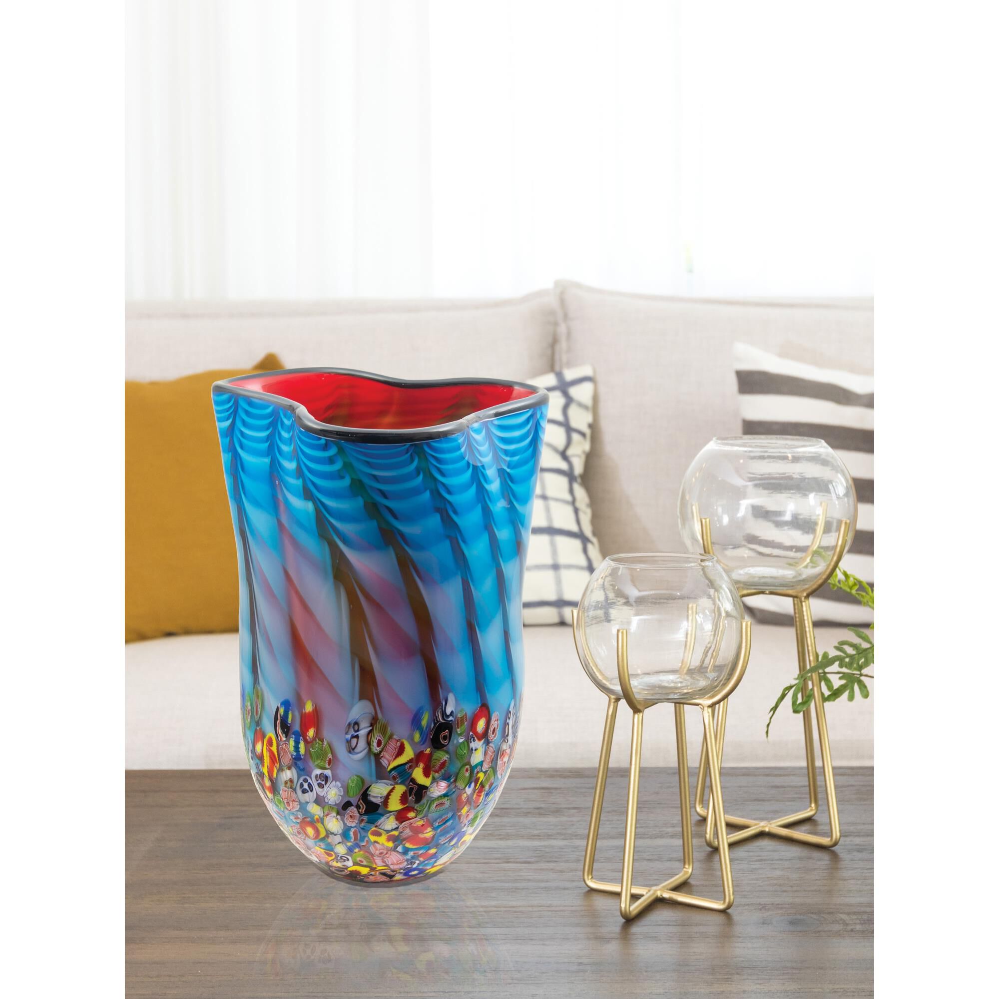 Tangelo Hand Blown Art Glass Vase Vase-Urn by Dale Tiffany