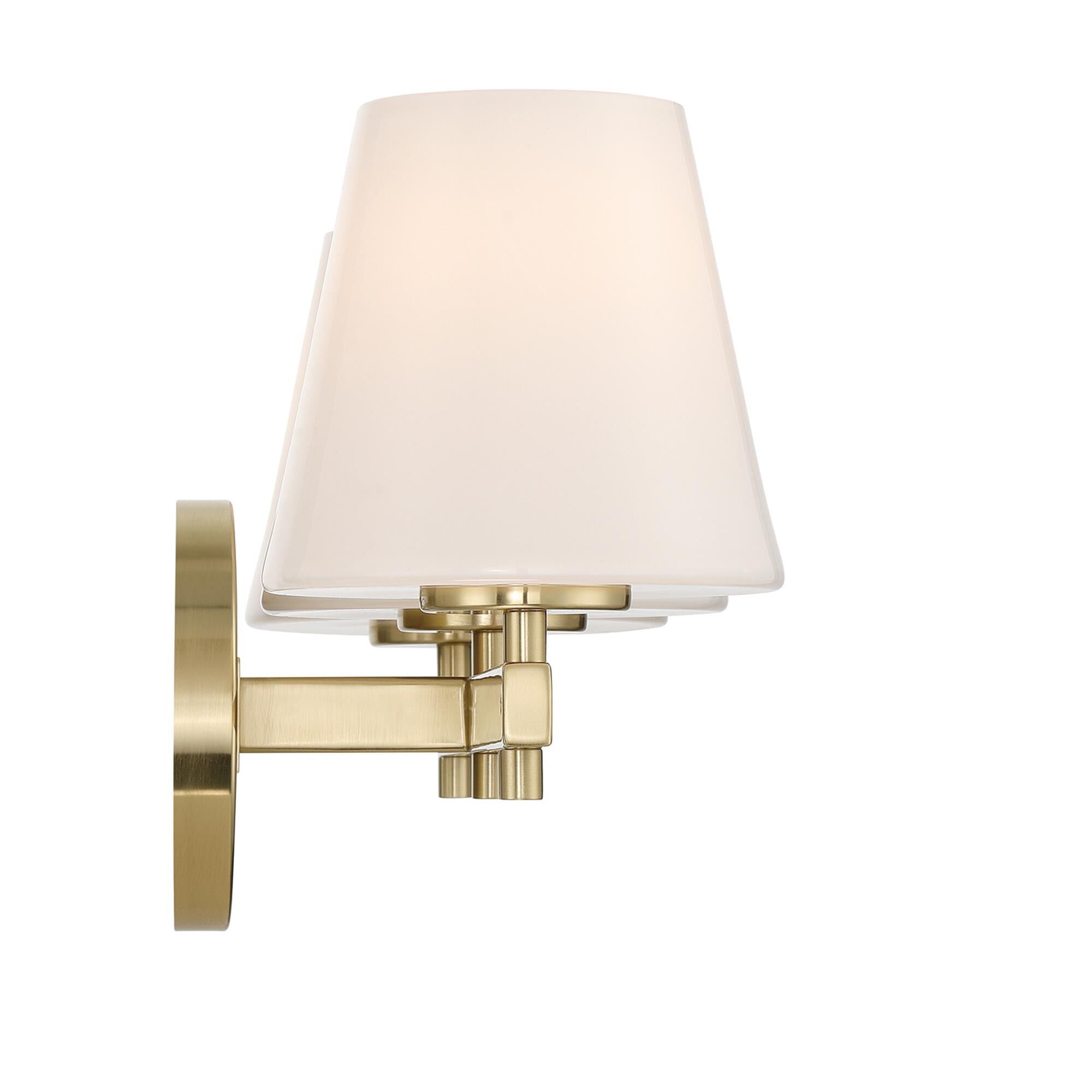 Shown in Vibrant Gold finish and Glass shade