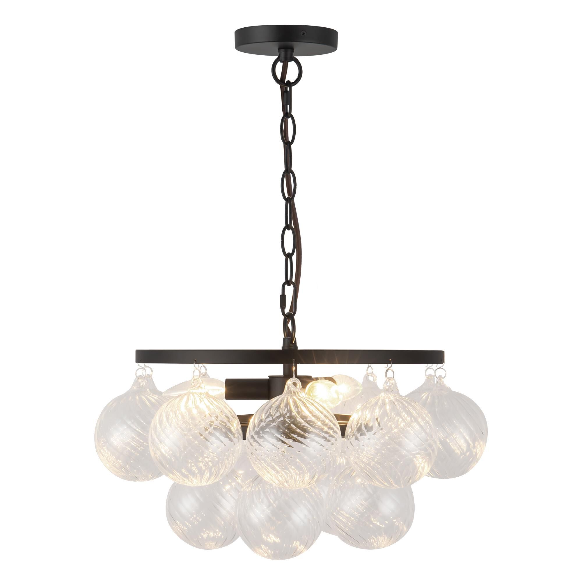 Shown in Matte Black finish and Clear Ribbed glass