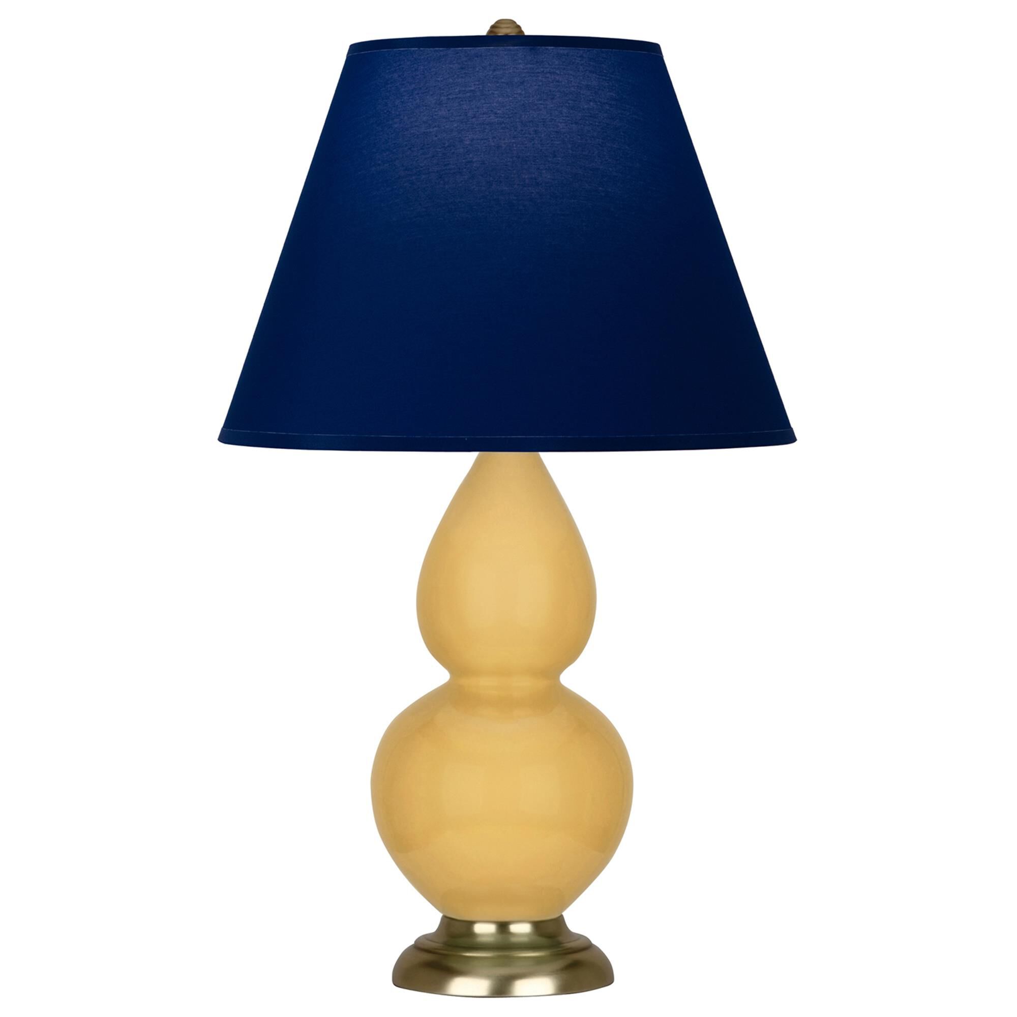 Shown in Sunset finish and Navy and Gray shade and Antique Brass accent