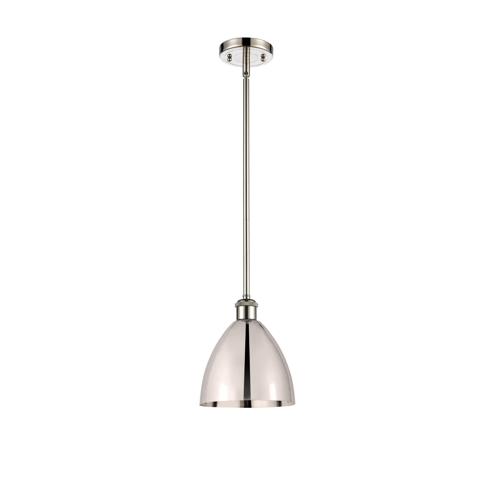 Shown in Polished Nickel finish and Polished Nickel Ballston Dome shade