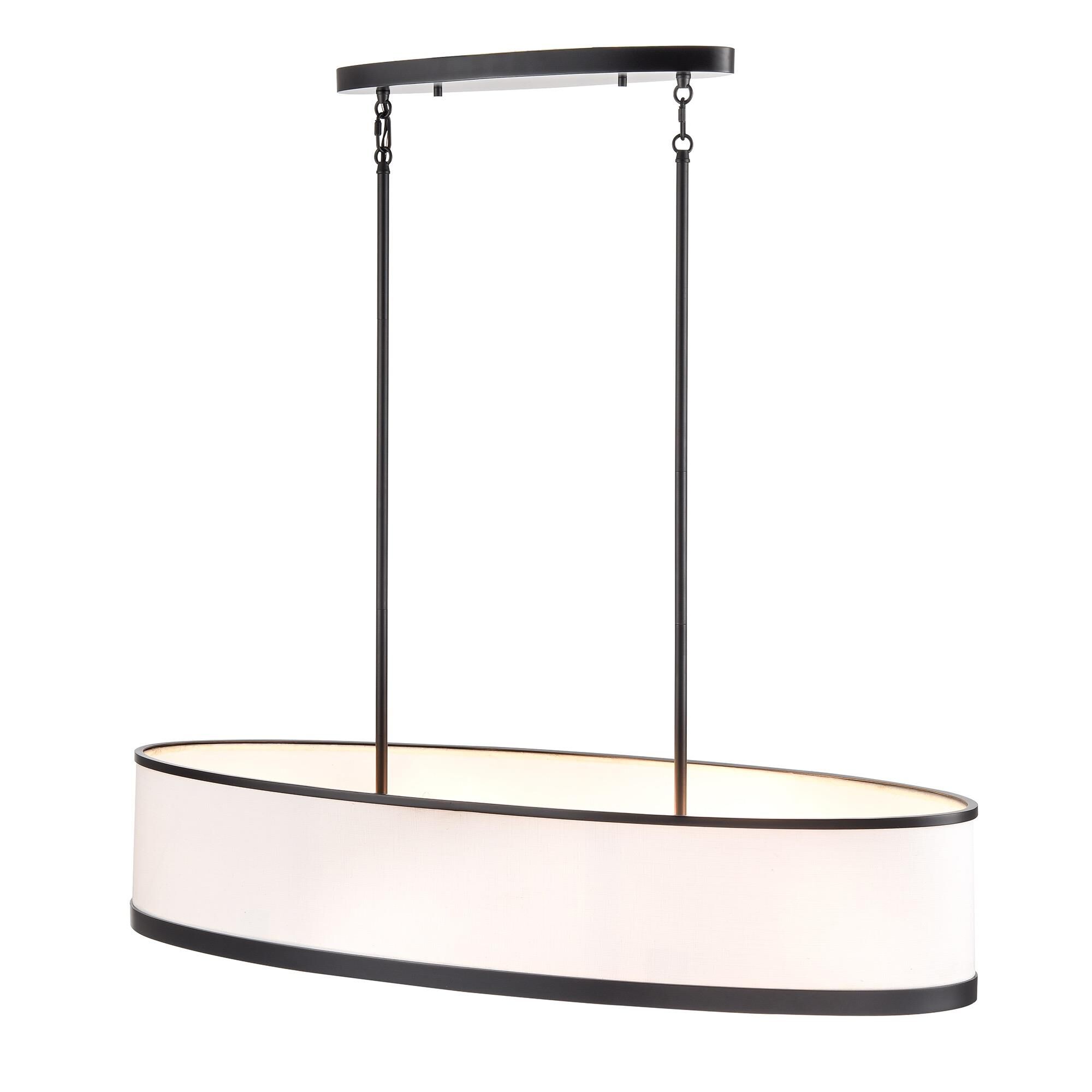 Shown in Black finish and White Fabric shade