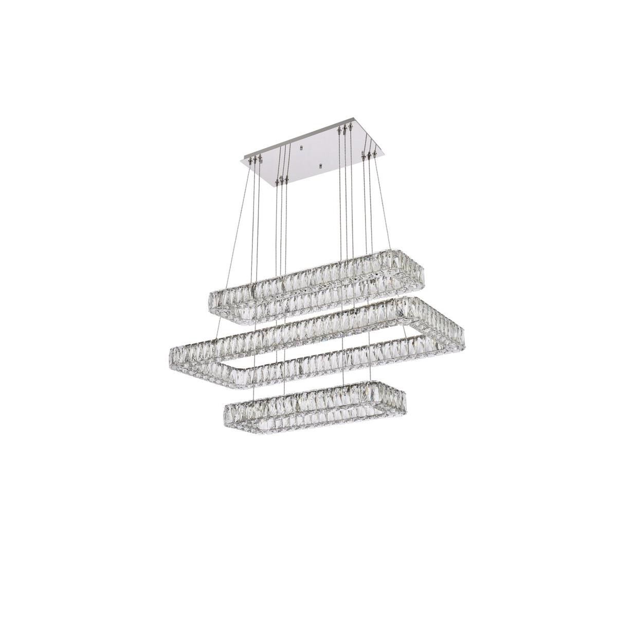 Monroe 42 Inch 3 Light LED Linear Suspension Light by Elegant Lighting