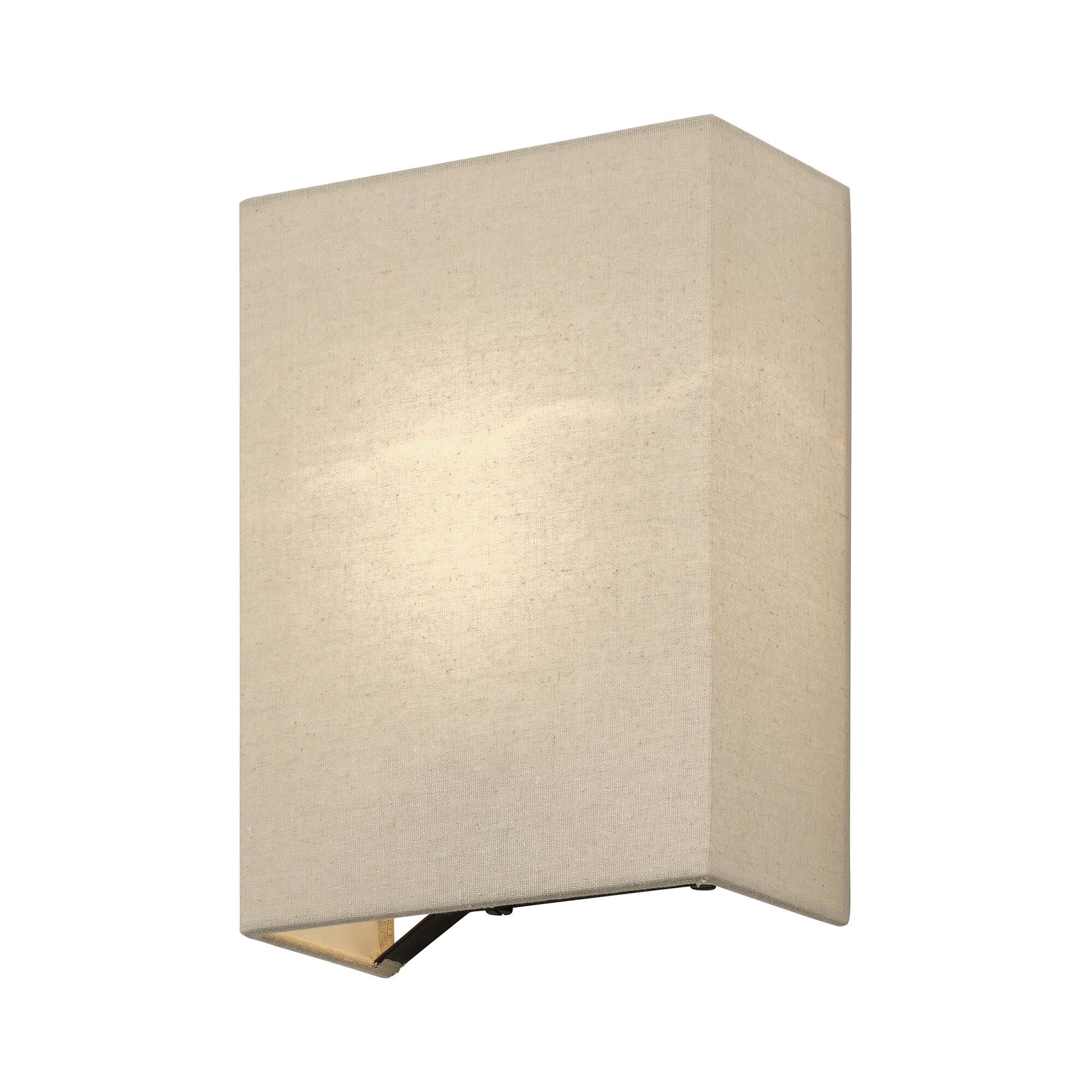 Shown in Bronze finish and Hand Crafted Parchment Color Hardback Fabric with White Color Inside shade