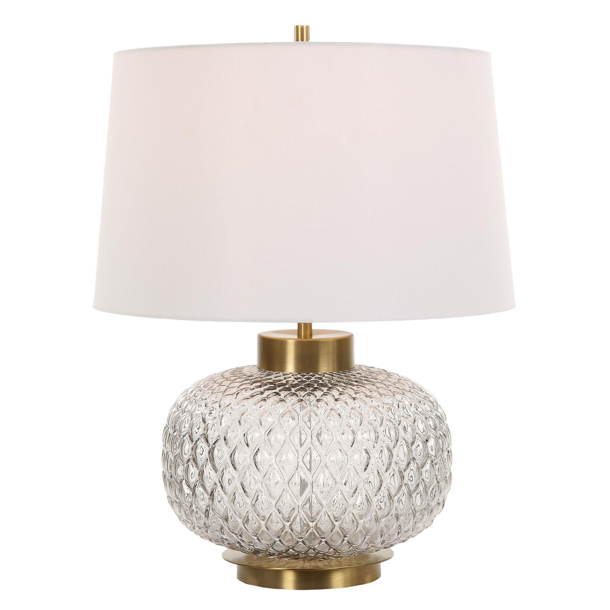 Shown in Light-Smoke Gray finish and Round Hardback shade