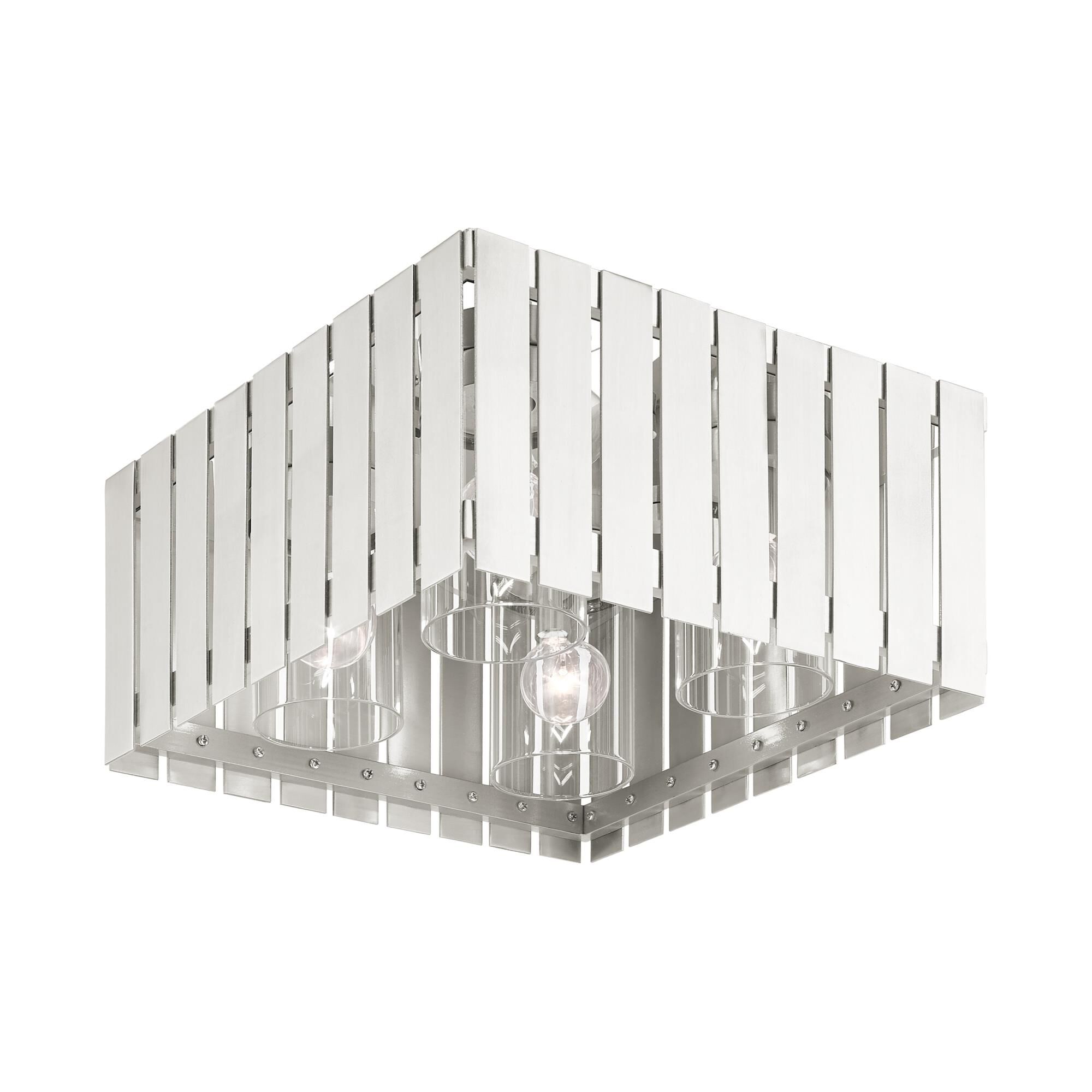 Shown in Brushed Nickel finish and Clear glass and Clear Glass shade