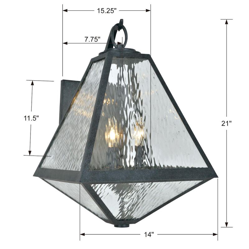 Brian Patrick Flynn Glacier 21 Inch Tall 3 Light Outdoor Wall Light by Crystorama