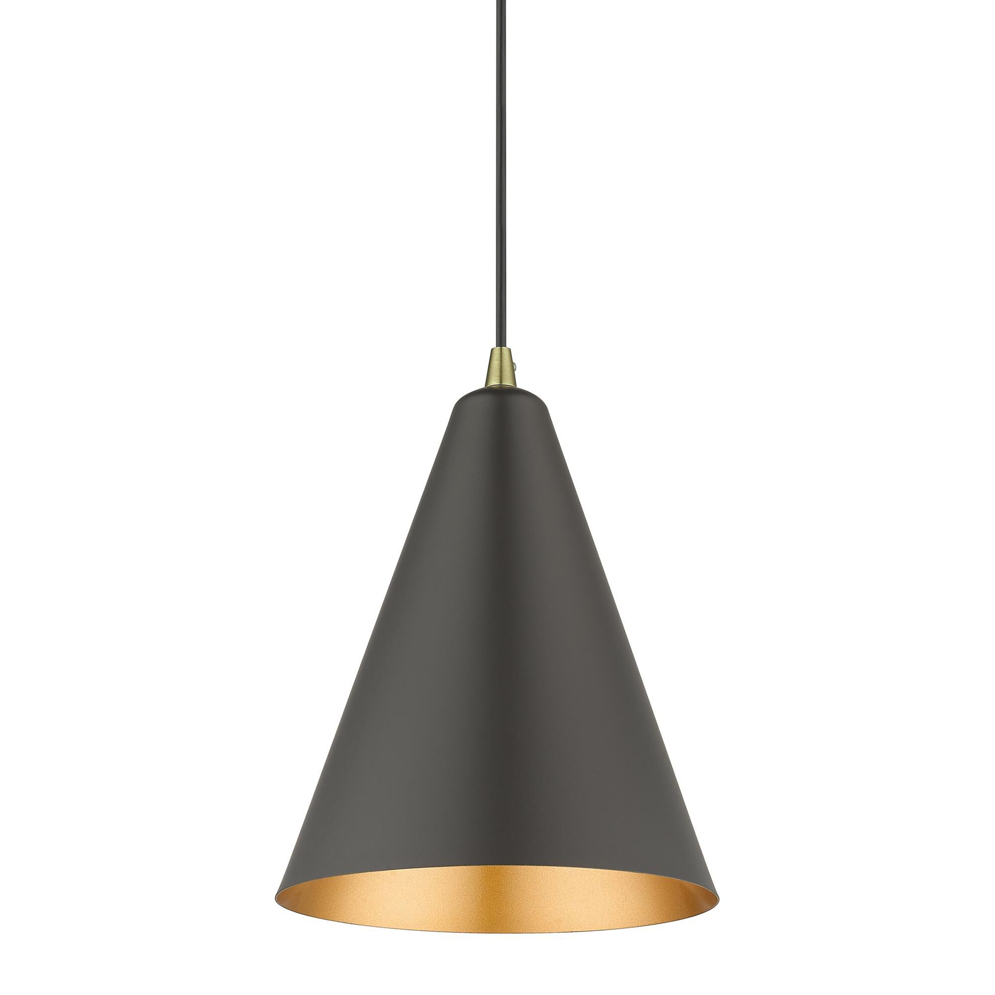 Shown in Bronze with Antique Brass Accents finish and Bronze with Gold Finish Inside shade