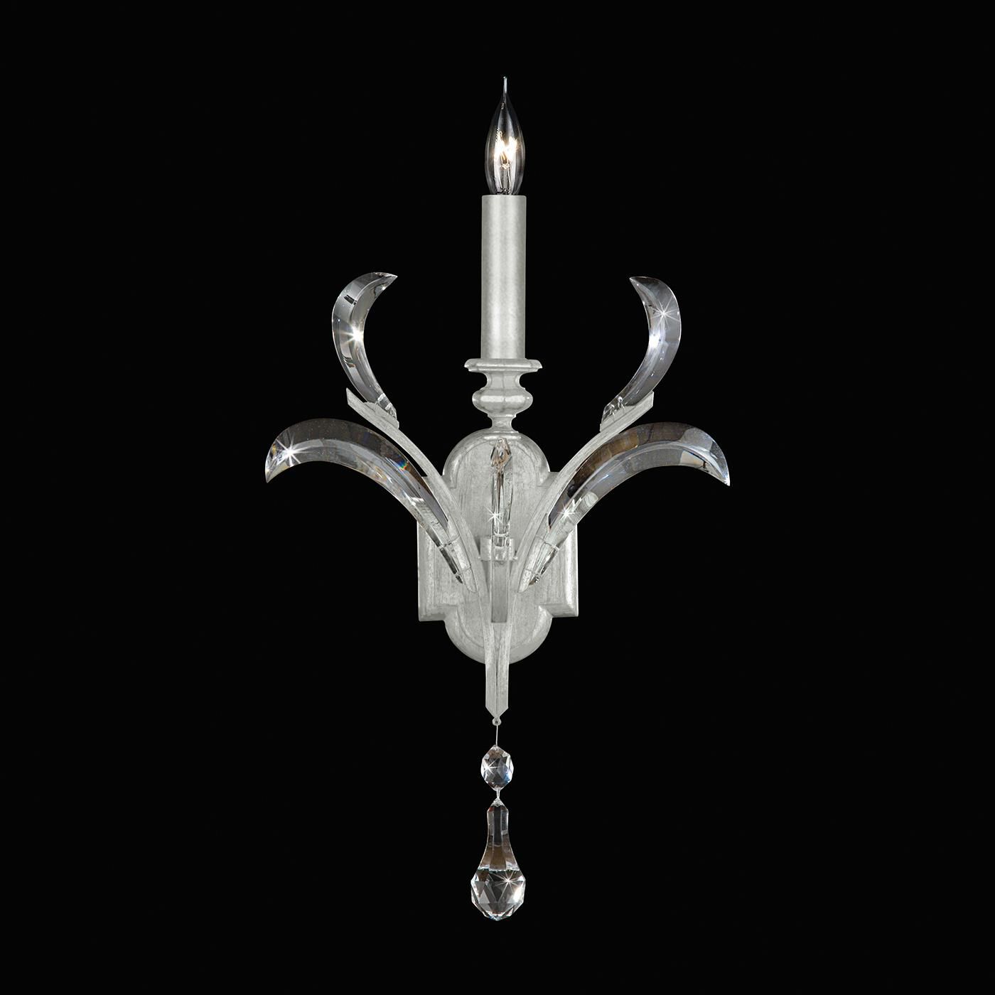 Shown in Silver Leaf finish and True crystal and False glass