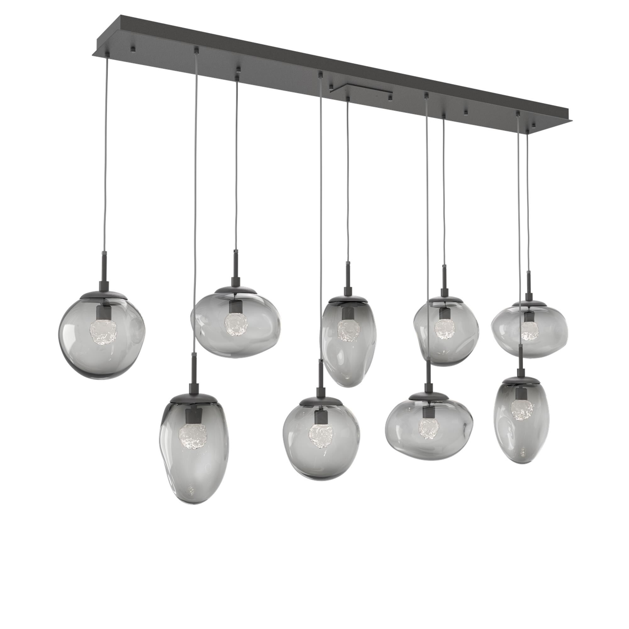 Shown in Graphite finish and Floret Inner And Smoke Outer glass