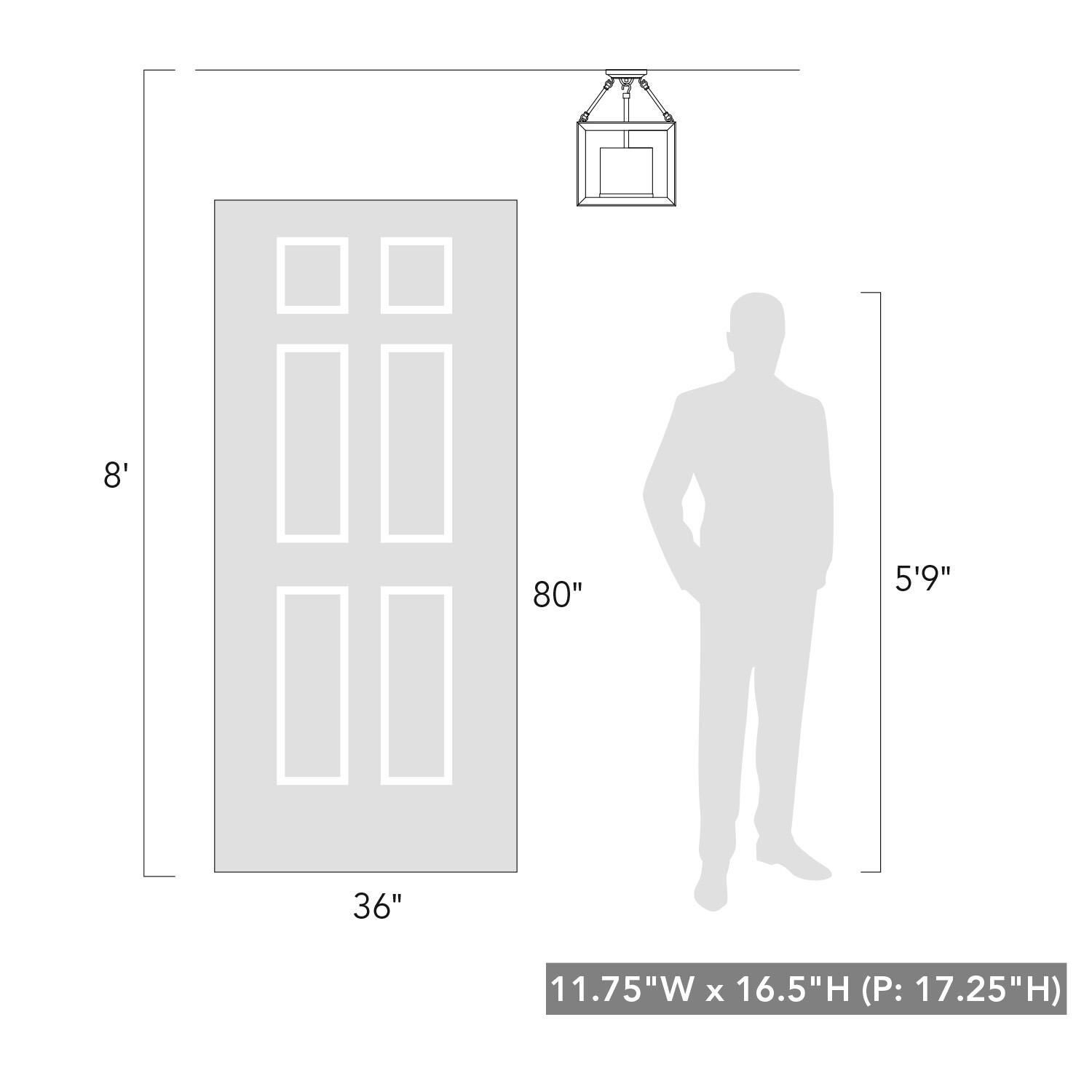 Smyth 11 Inch 3 Light Semi Flush Mount by Golden Lighting