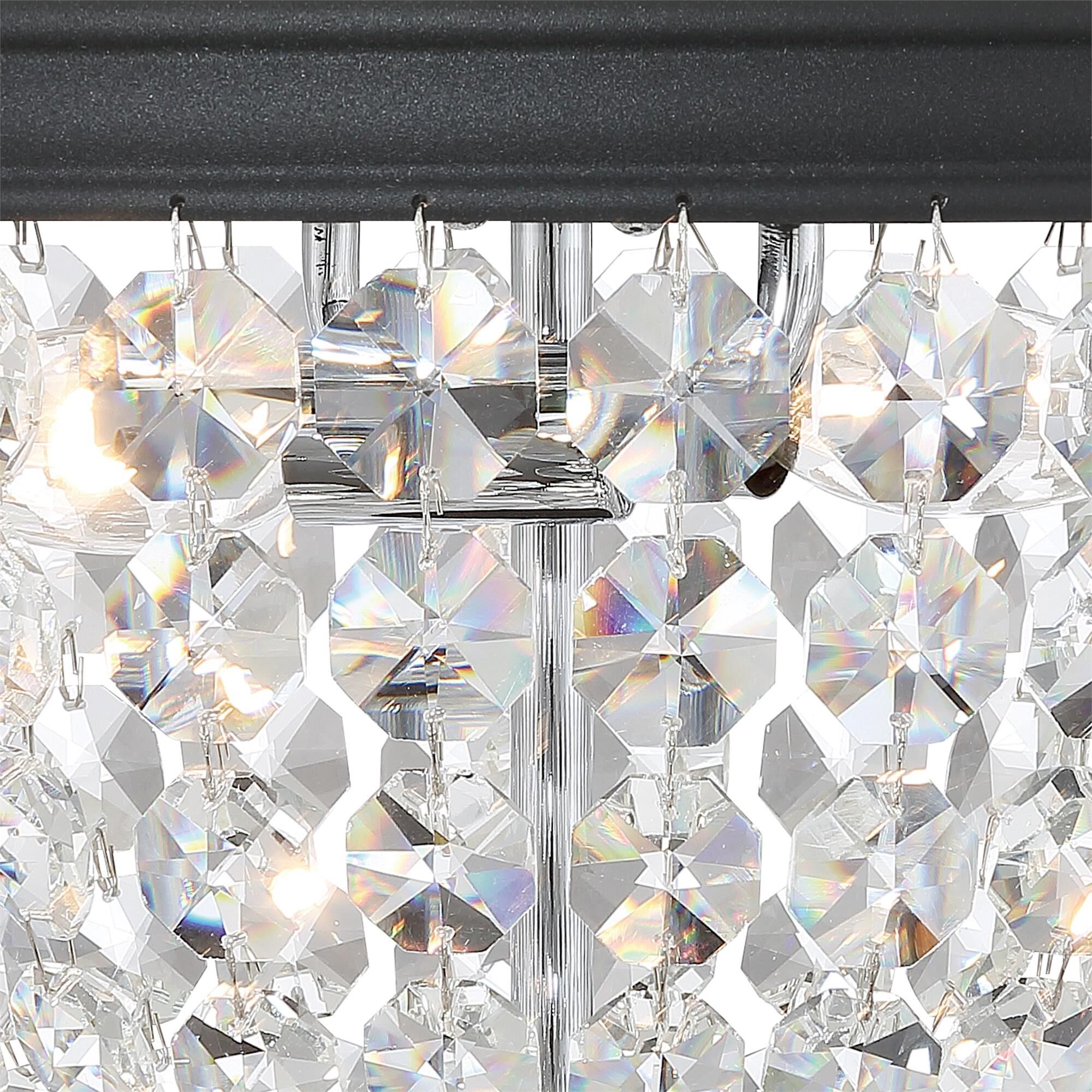 Shown in Black Forged finish and Hand Cut crystal
