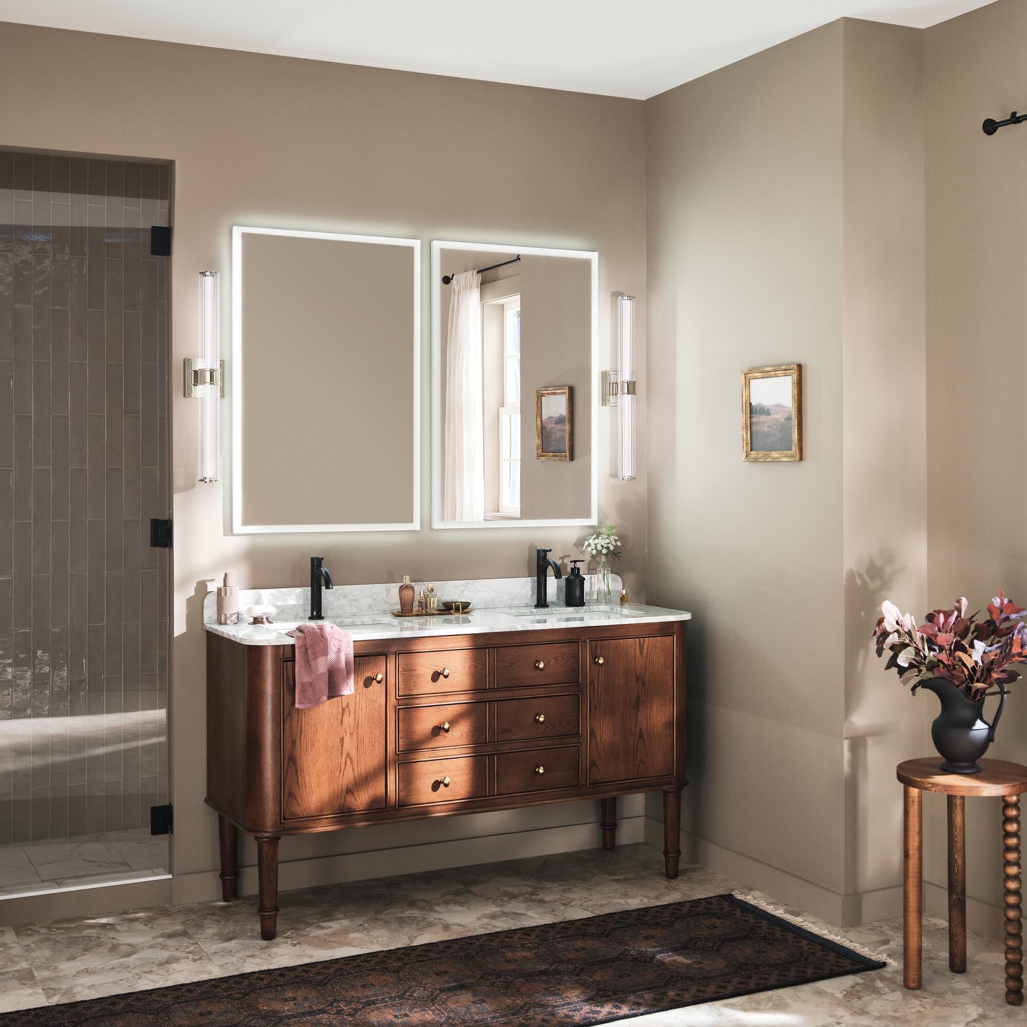 Shown in Polished Nickel finish and Clear Fluted glass