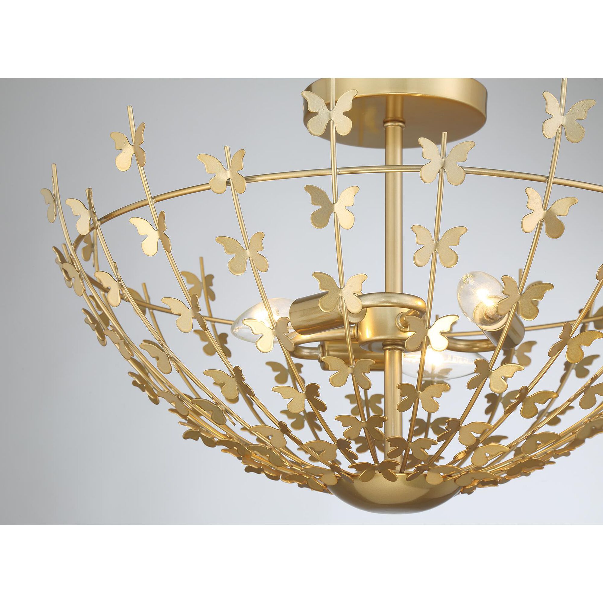 Birch 20 Inch 3 Light Semi Flush Mount,