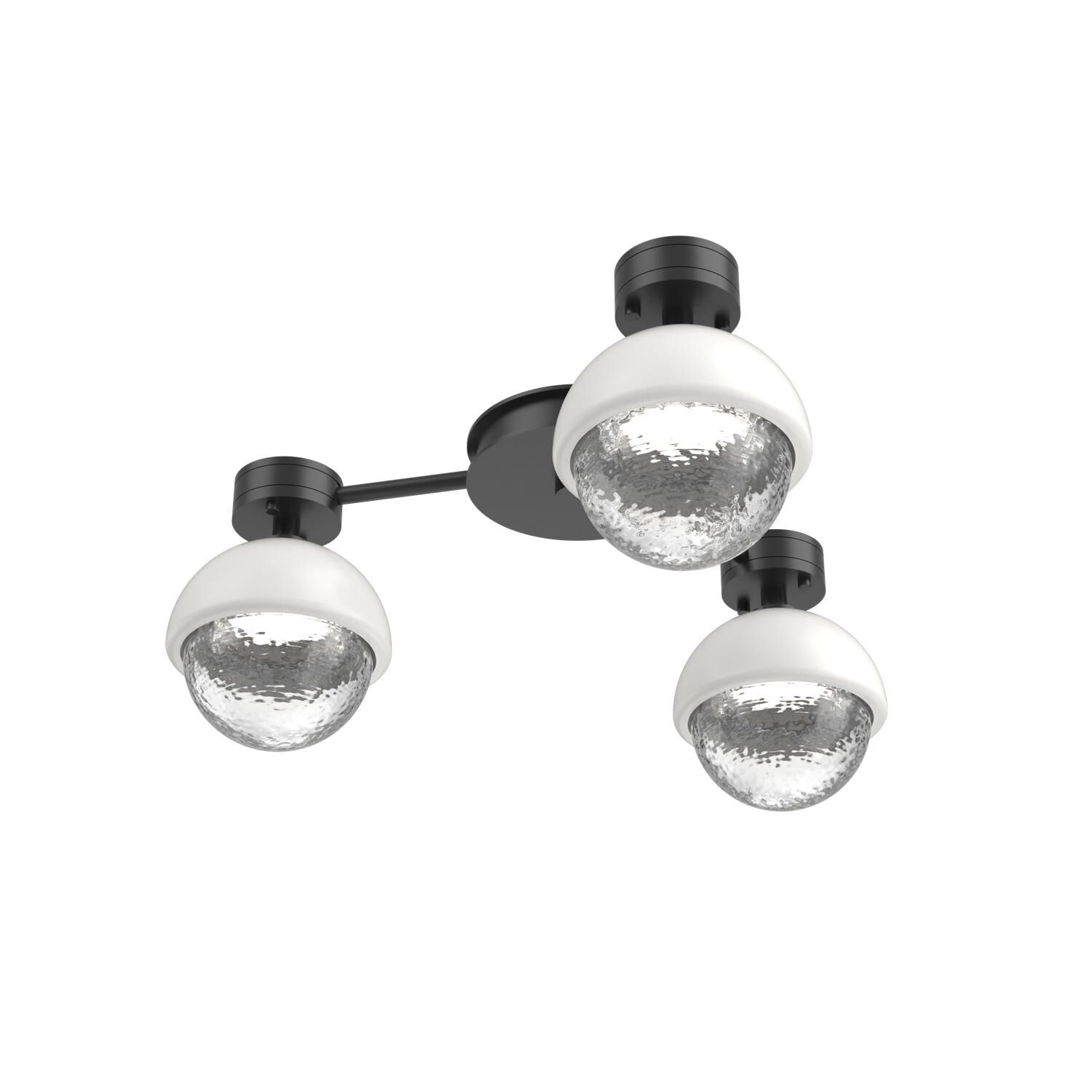 Shown in Matte Black finish and Clear glass and Salt White accent