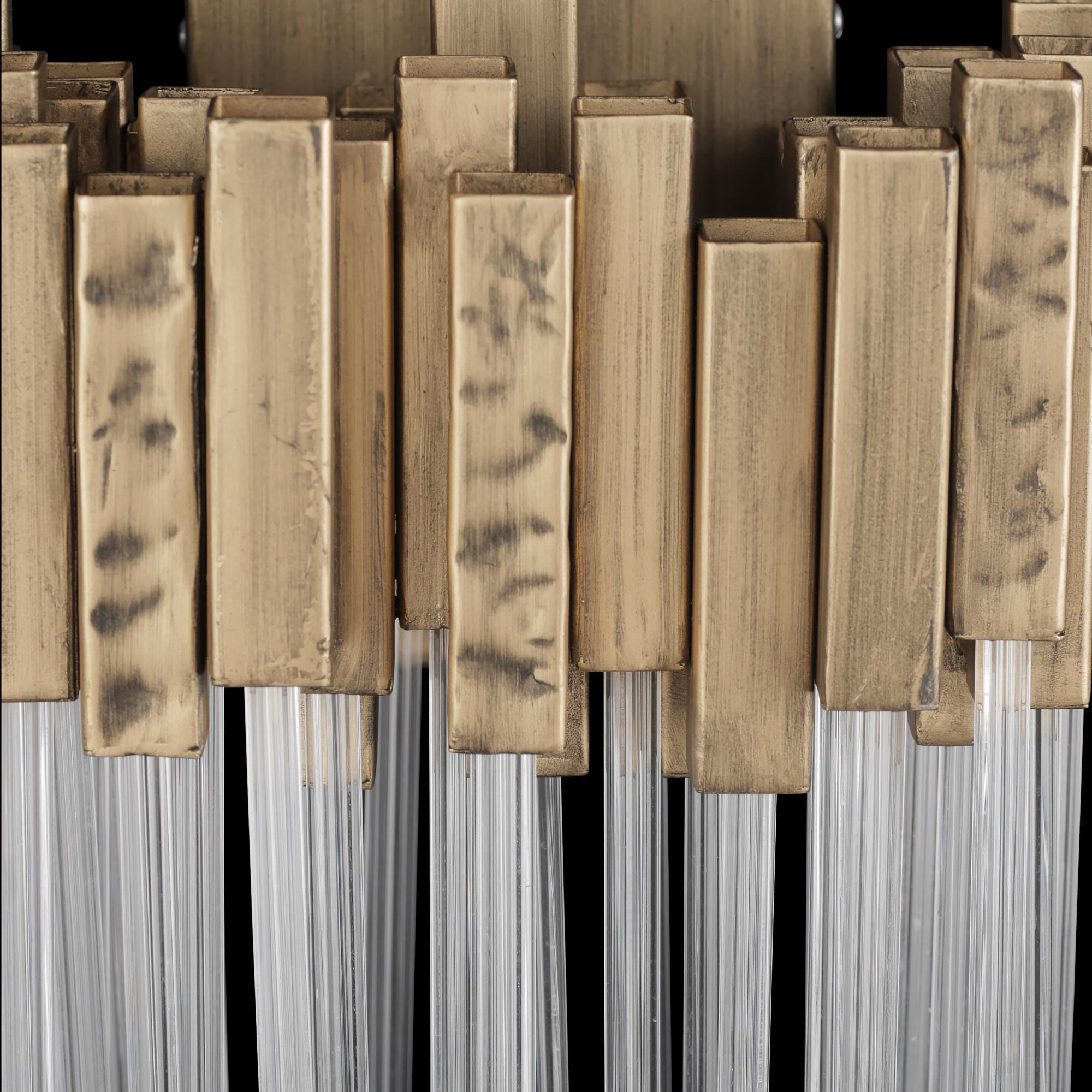 Shown in Havana Gold finish and Clear Fluted glass