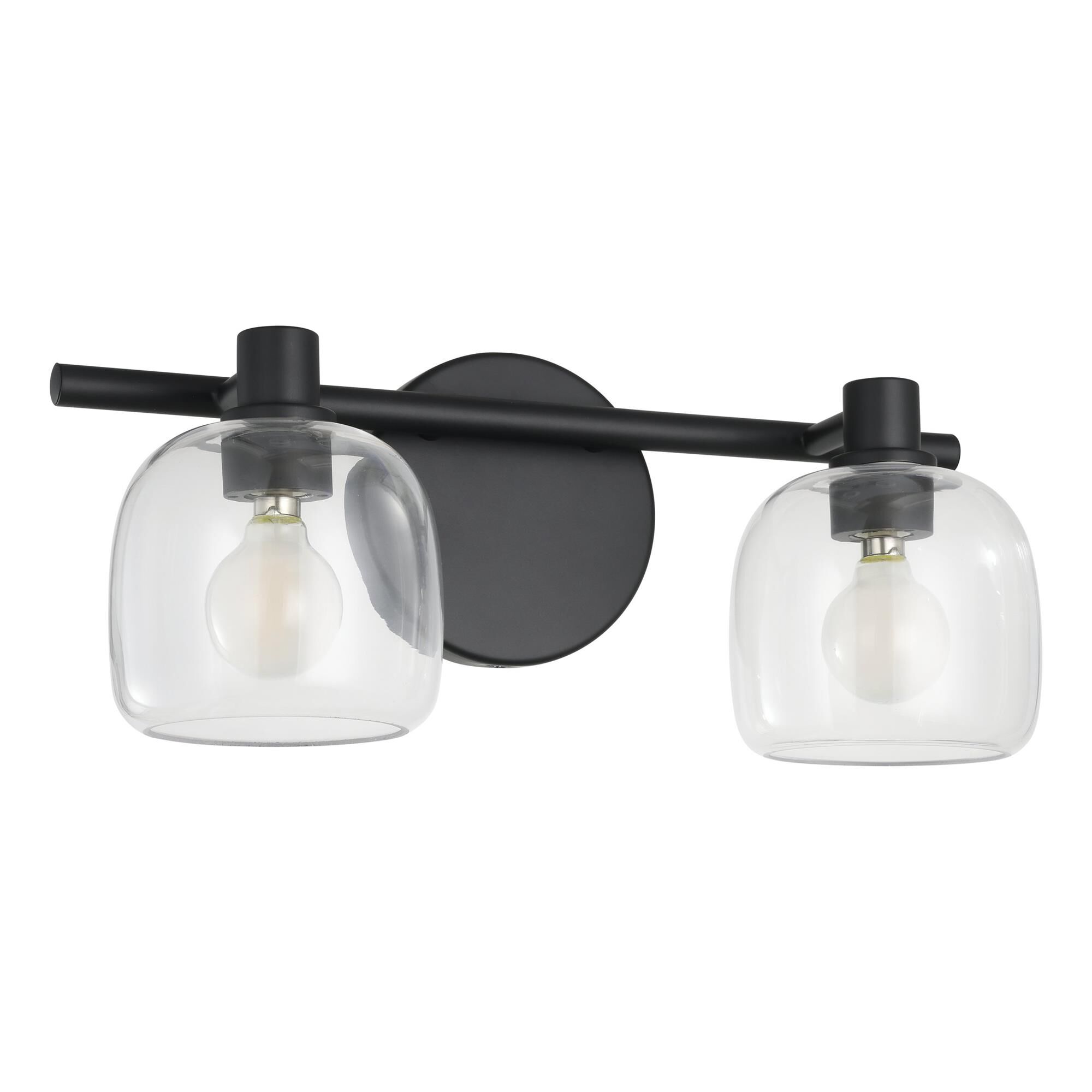 Shown in Matte Black finish and Clear glass