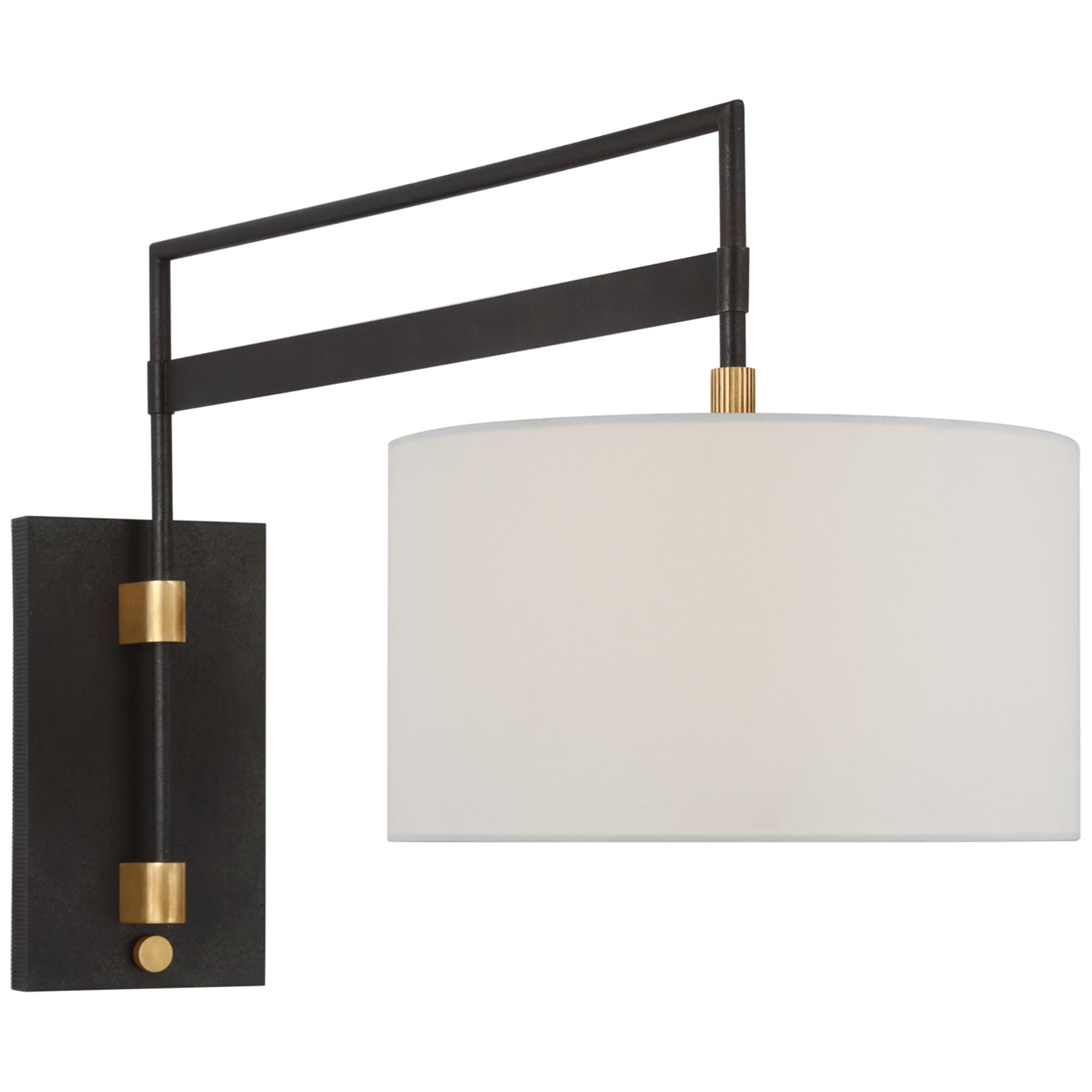 Shown in Warm Iron and Antique Brass finish