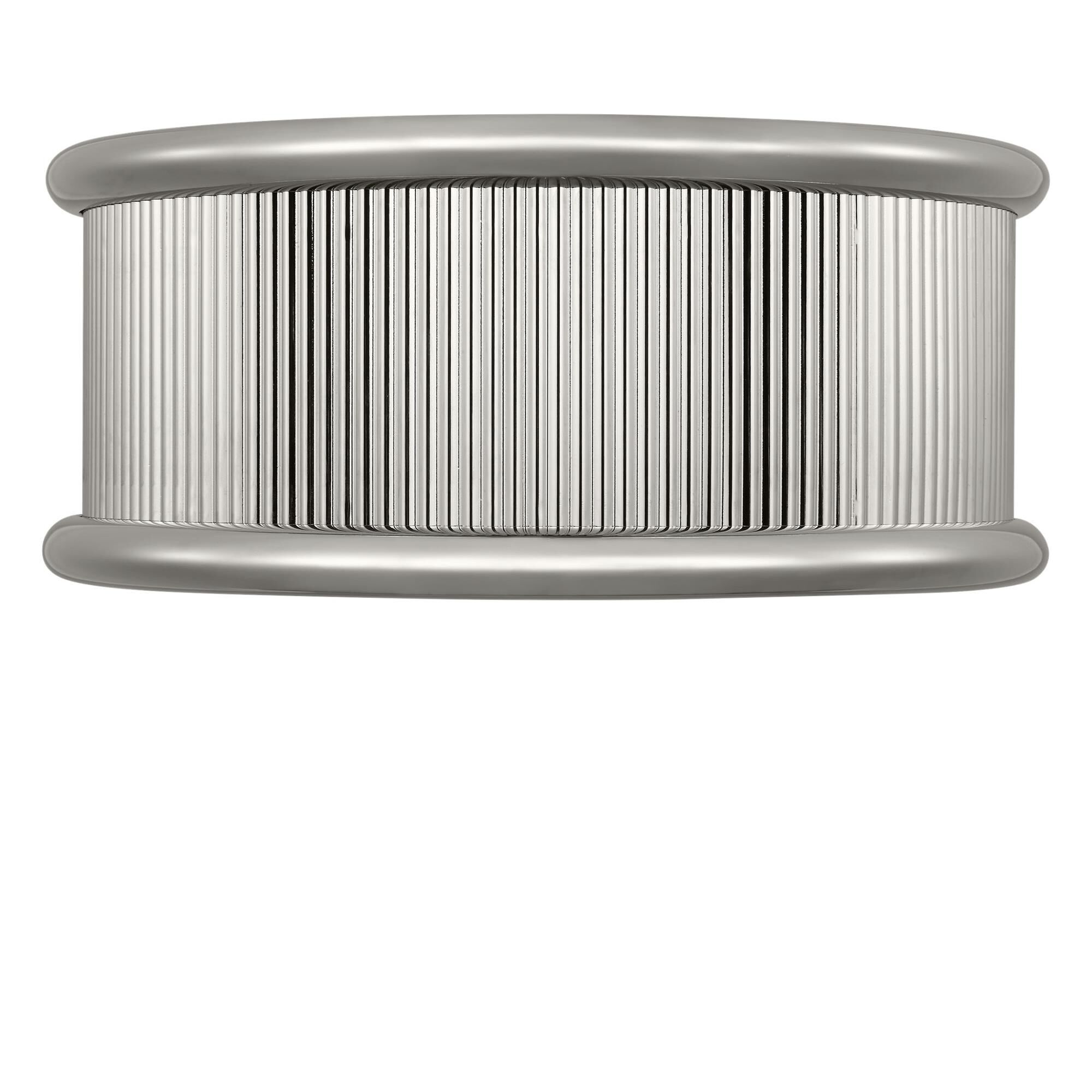 Shown in Polished Nickel finish and Silk Screen White Inside, Clear Outside shade