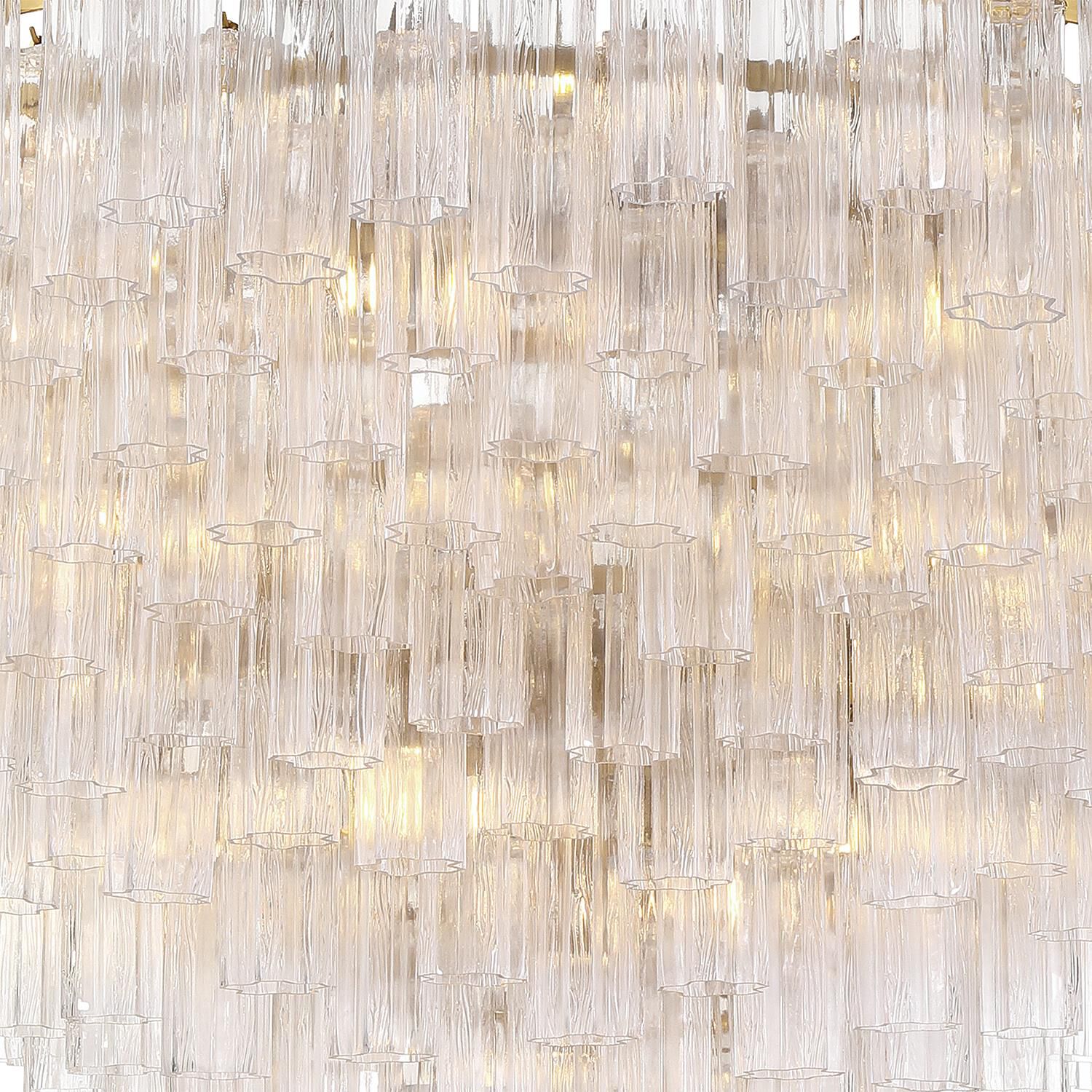 Shown in Aged Brass finish and Tronchi Glass crystal