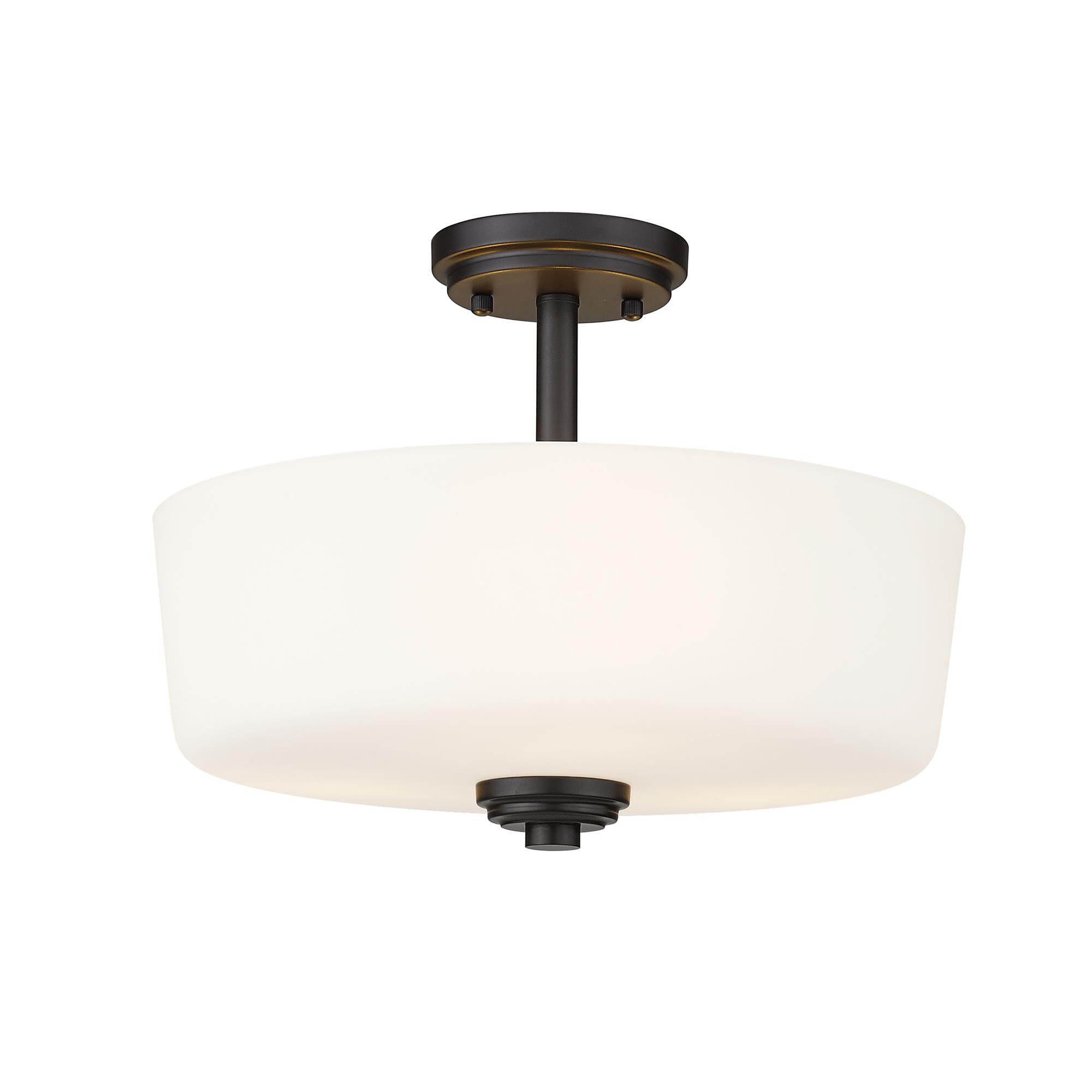 Shown in Bronze finish and Glass shade