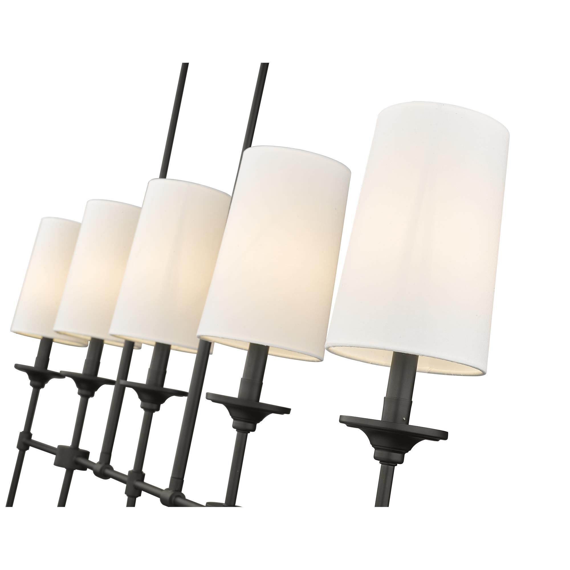 Shown in Matte Black finish and Cloth Cover glass and Cloth Cover shade