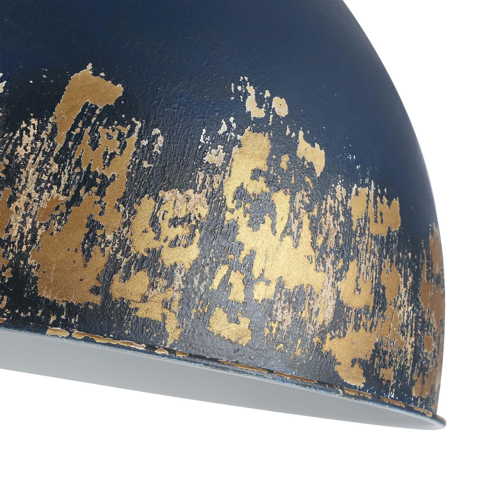 Shown in Vintage Gold finish and Antique Matte Navy shade
