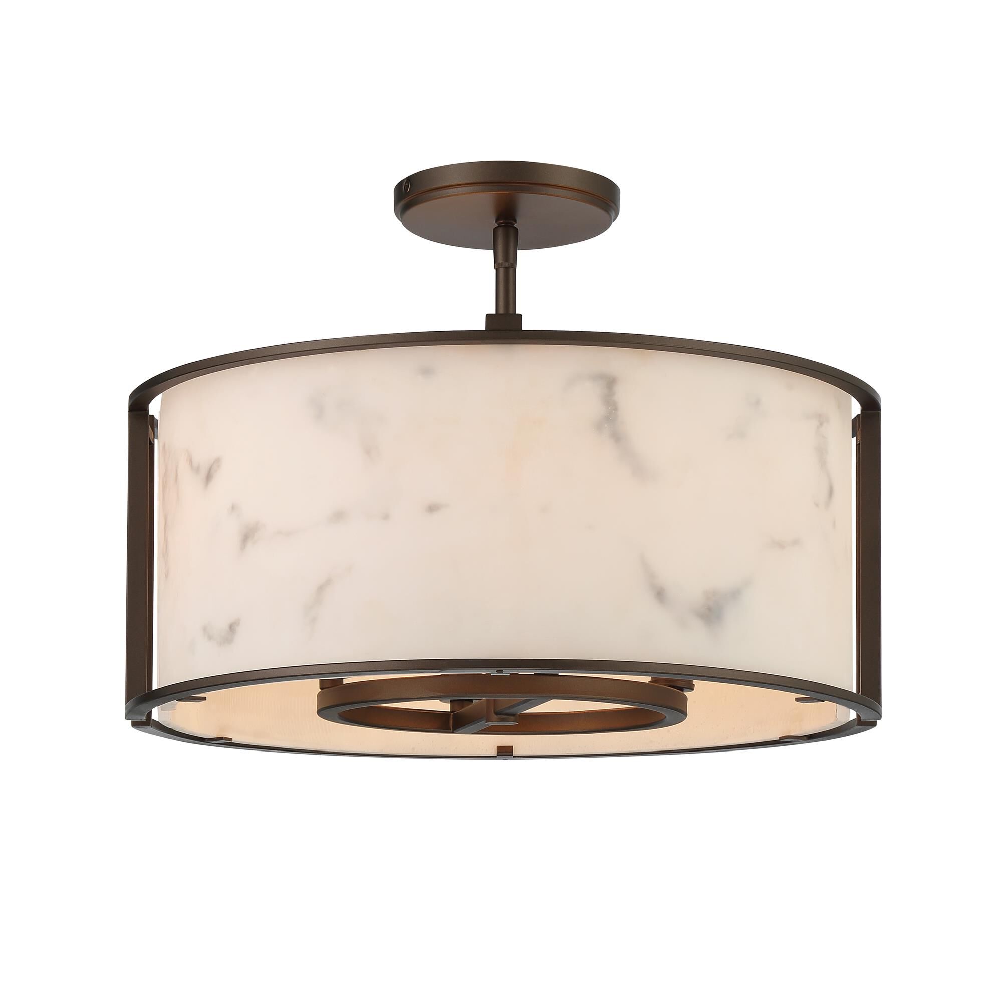 Shown in Hellenic Bronze finish and Poly Alabaster shade