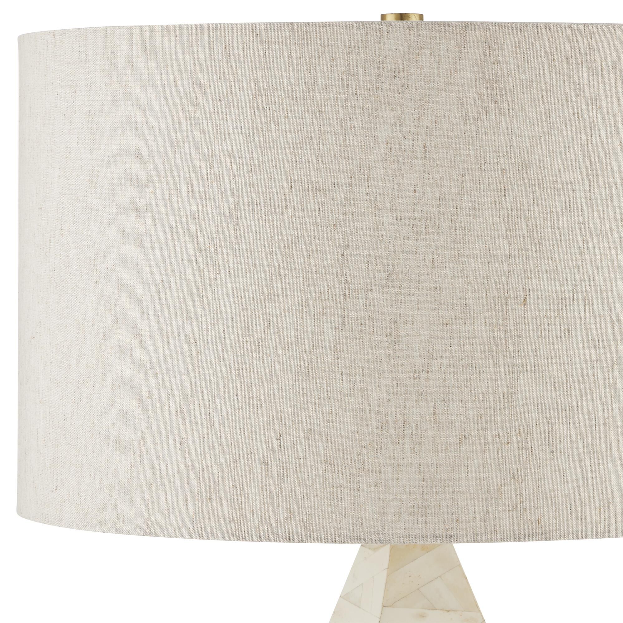 Shown in Natural finish and Oatmeal Linen shade