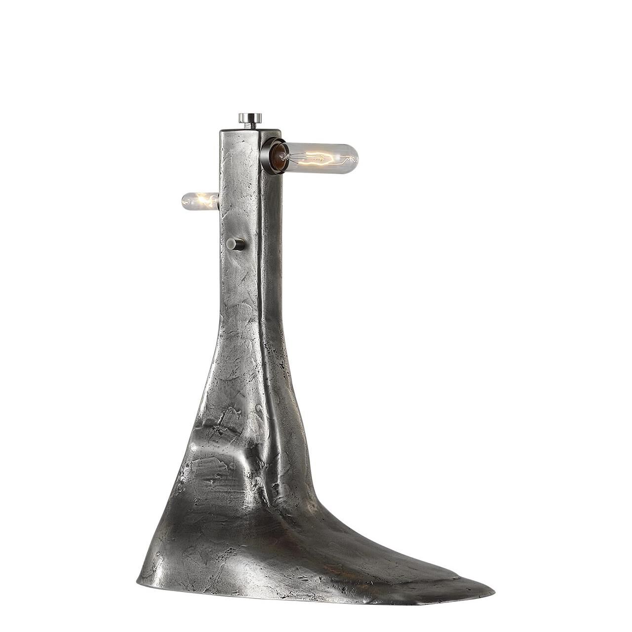 Shown in Museum Pewter finish and Boucle Rectangle shade