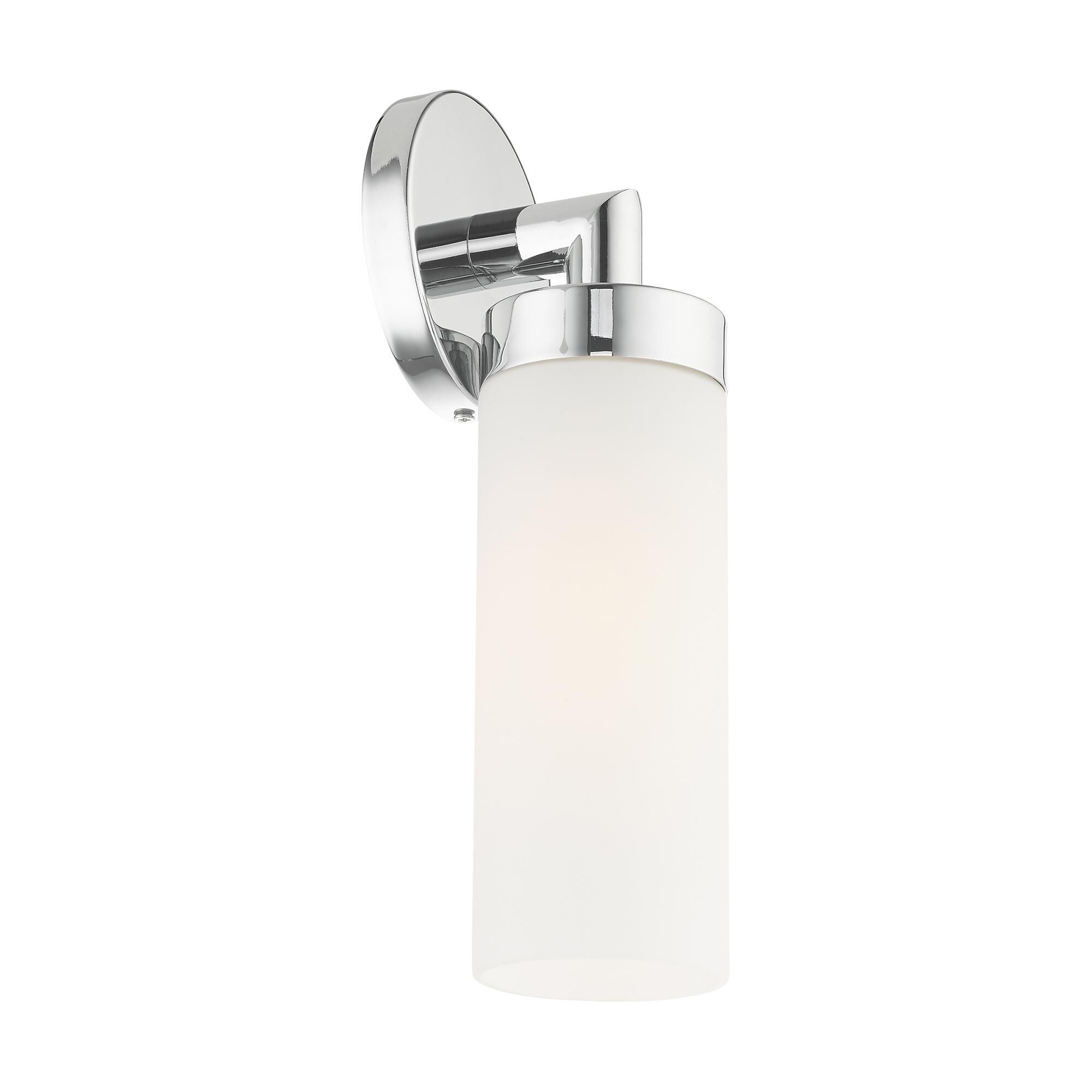 Shown in Polished Chrome finish and Hand Blown Satin Opal White glass and Hand Blown Satin Opal White Glass shade