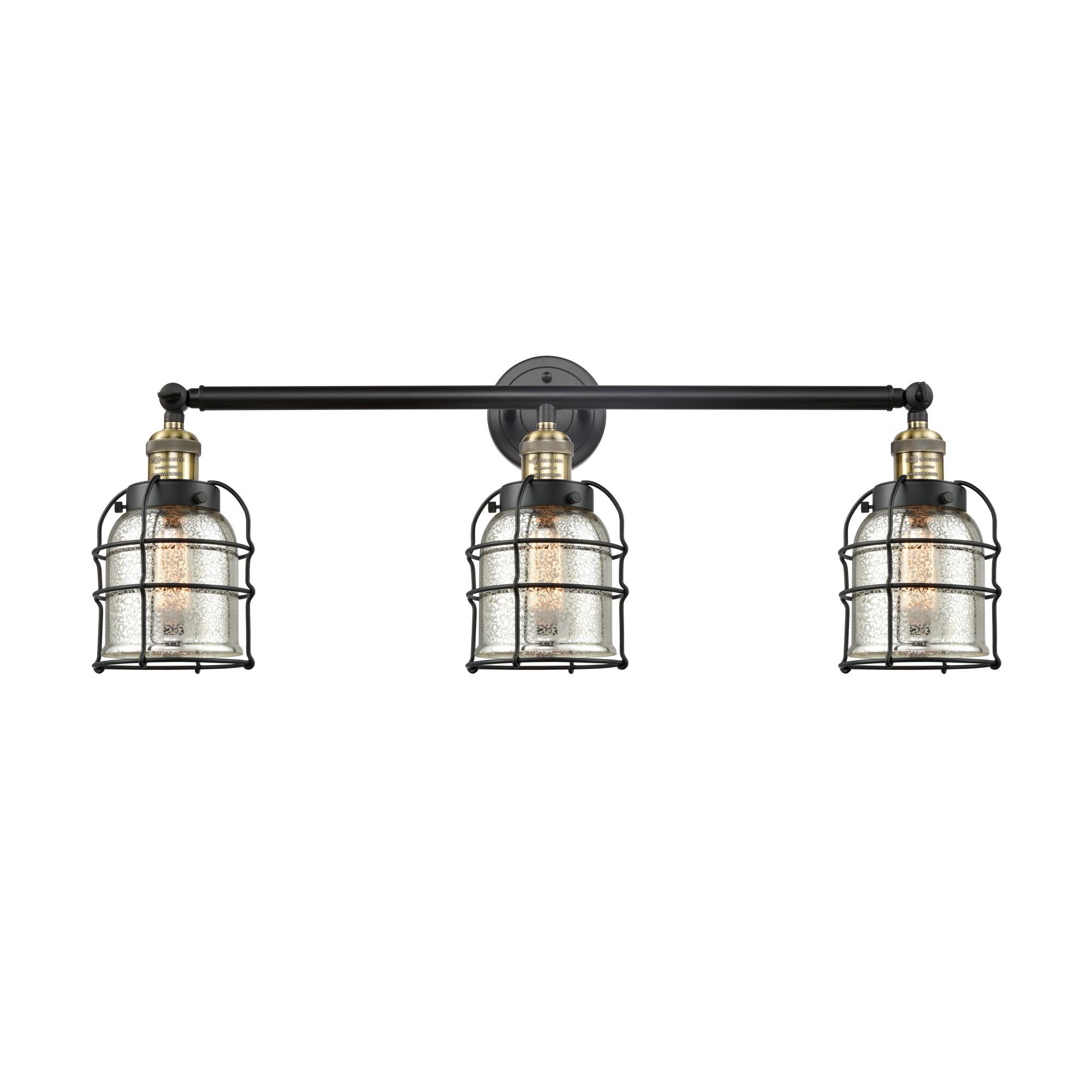 Bruno Marashlian Small Bell Cage 31 Inch 3 Light Bath Vanity Light by Innovations Lighting