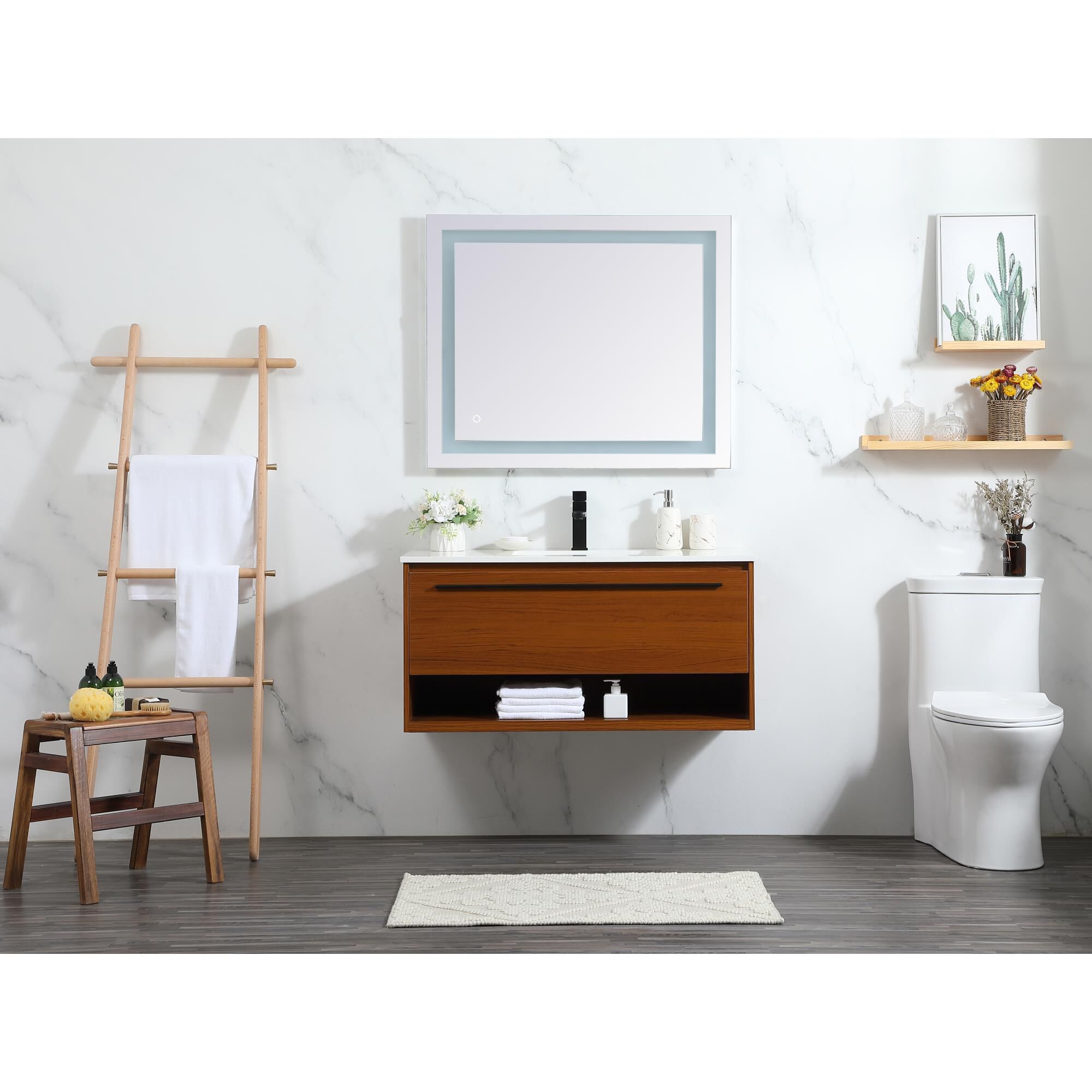 Shown in Teak finish