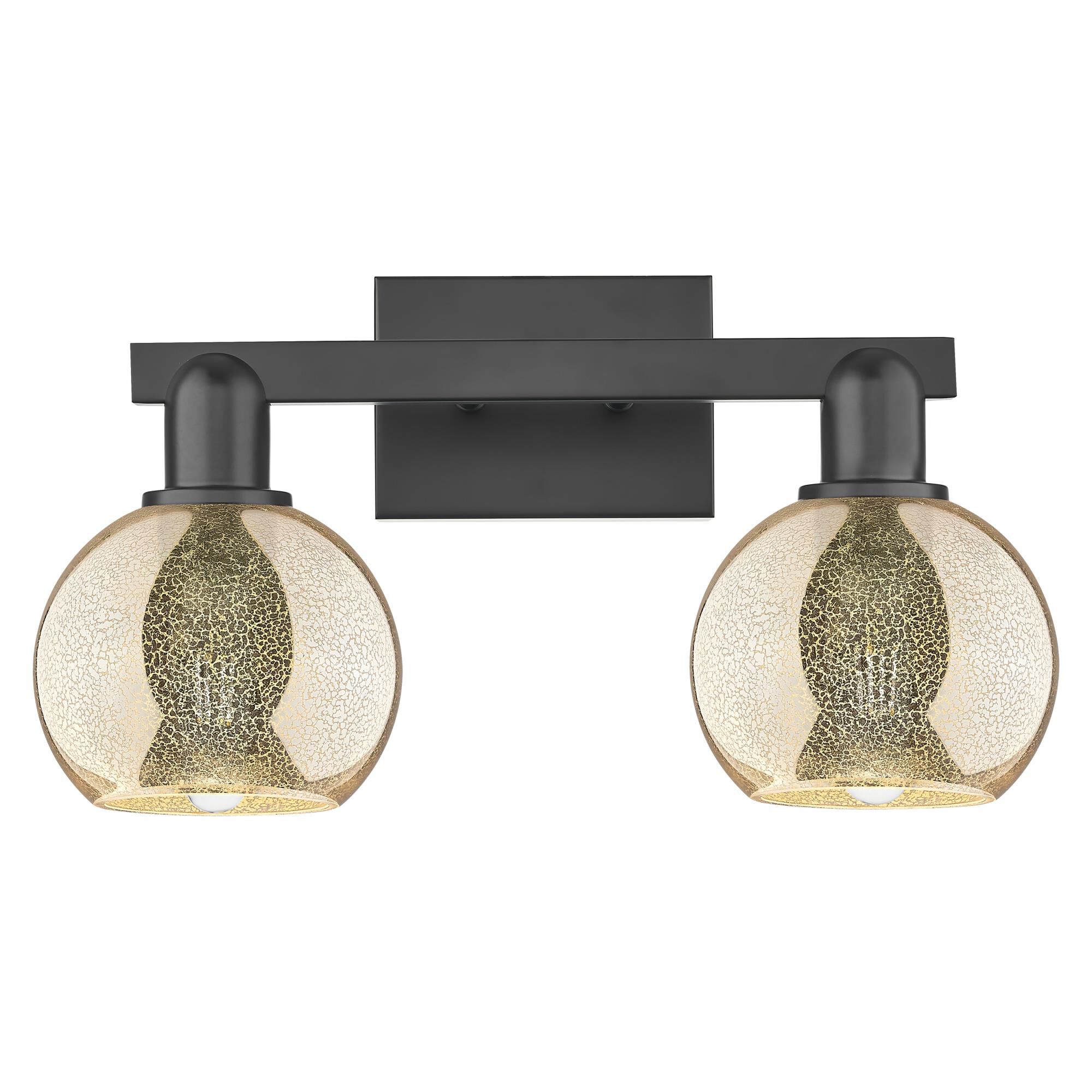 Shown in Matte Black finish and Mercury glass