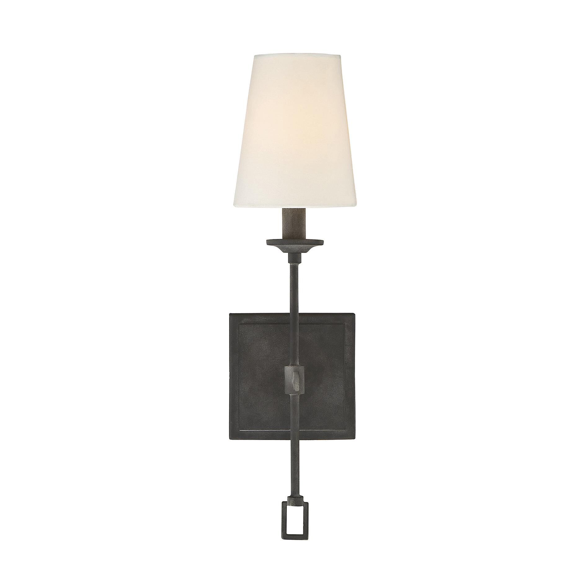 Shown in Oxidized Black finish and Fabric shade