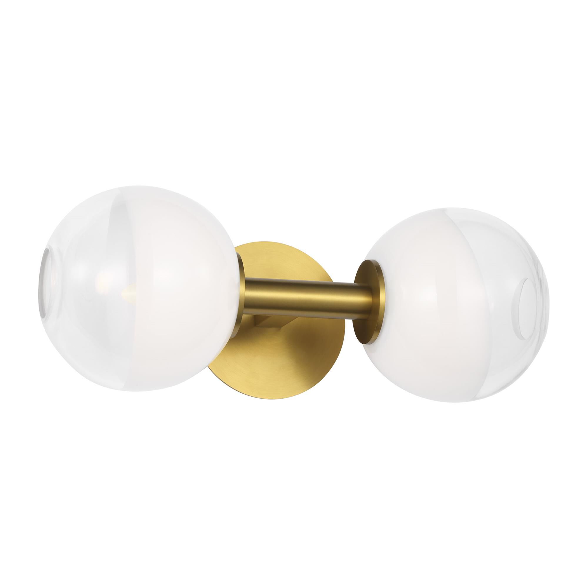 Shown in Burnished Brass finish and Milk and Clear Mix glass