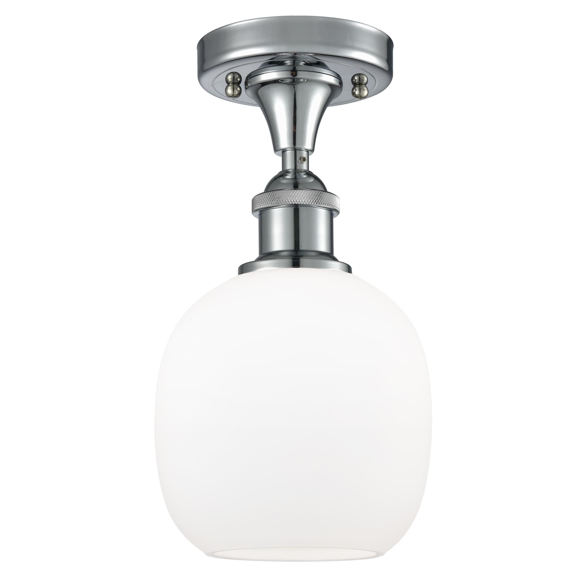 Shown in Polished Chrome finish and Matte White - Sphere glass