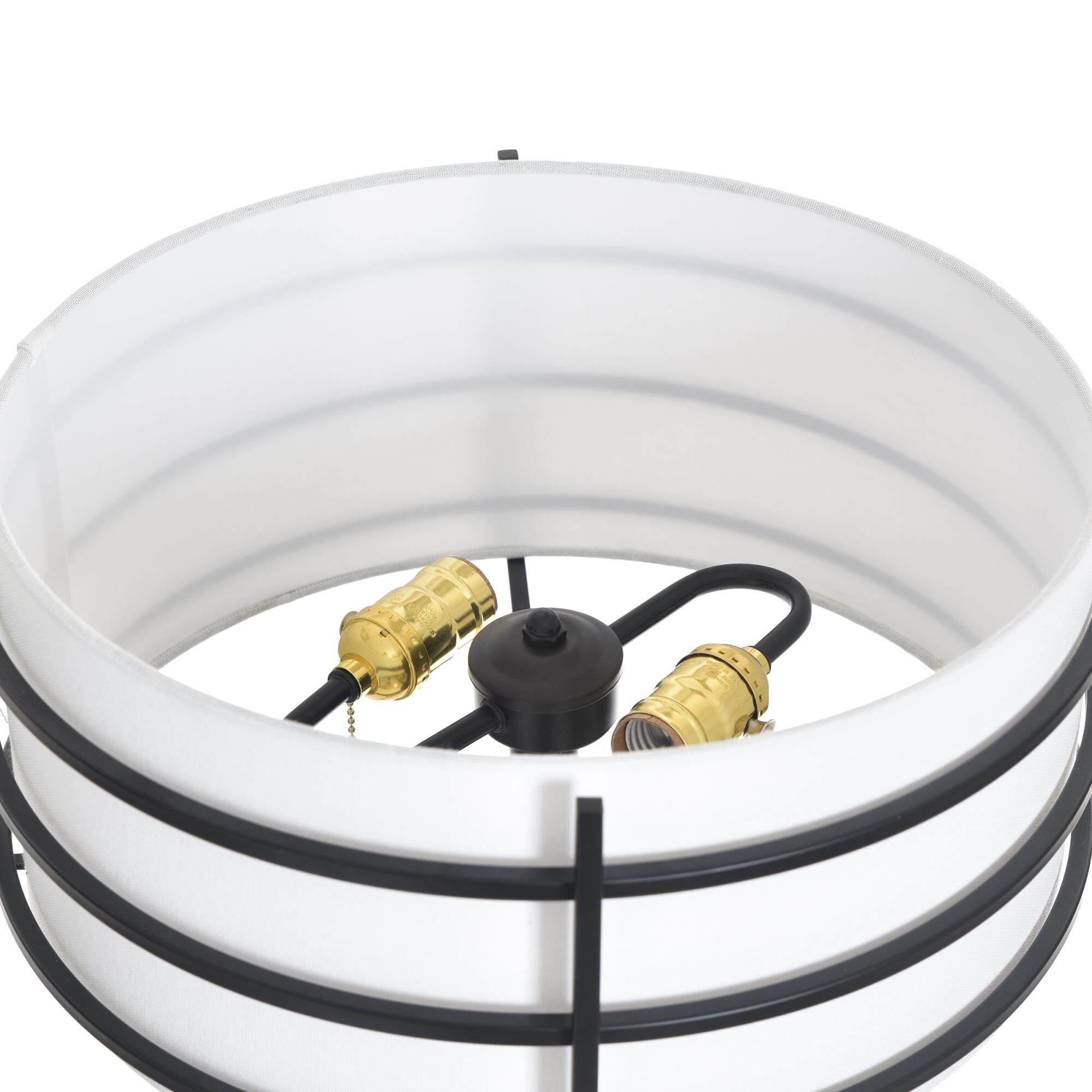 Shown in Zammel and White finish and White Fabric shade