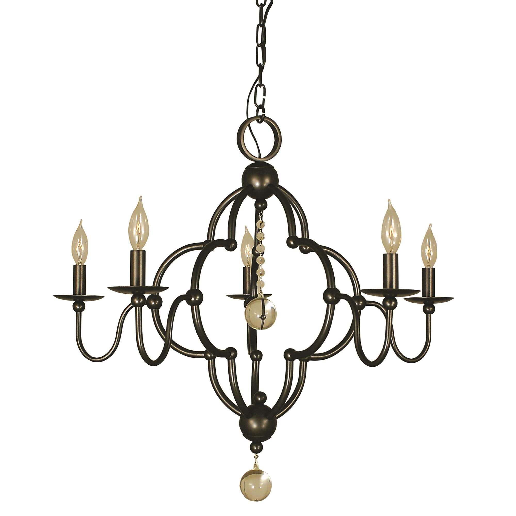 Quatrefoil 28 Inch 5 Light Chandelier by Framburg
