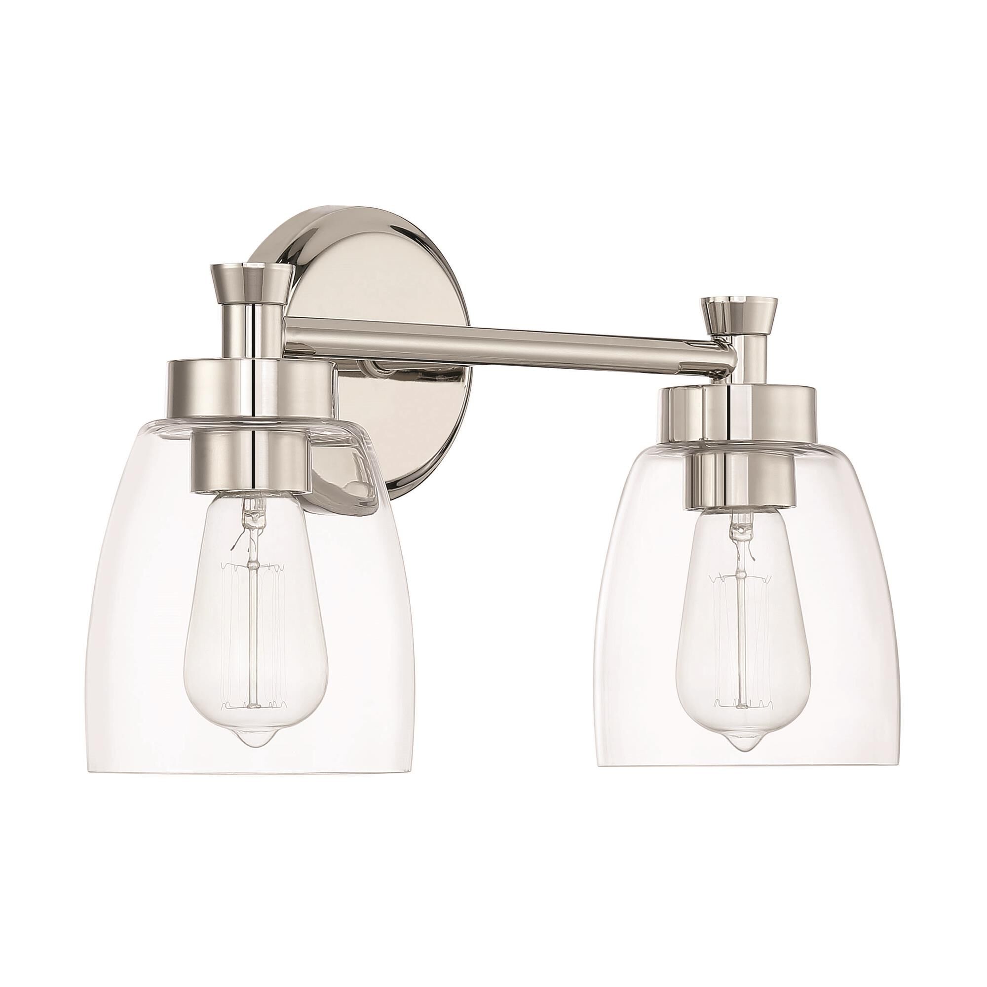 Shown in Polished Nickel finish and Clear glass