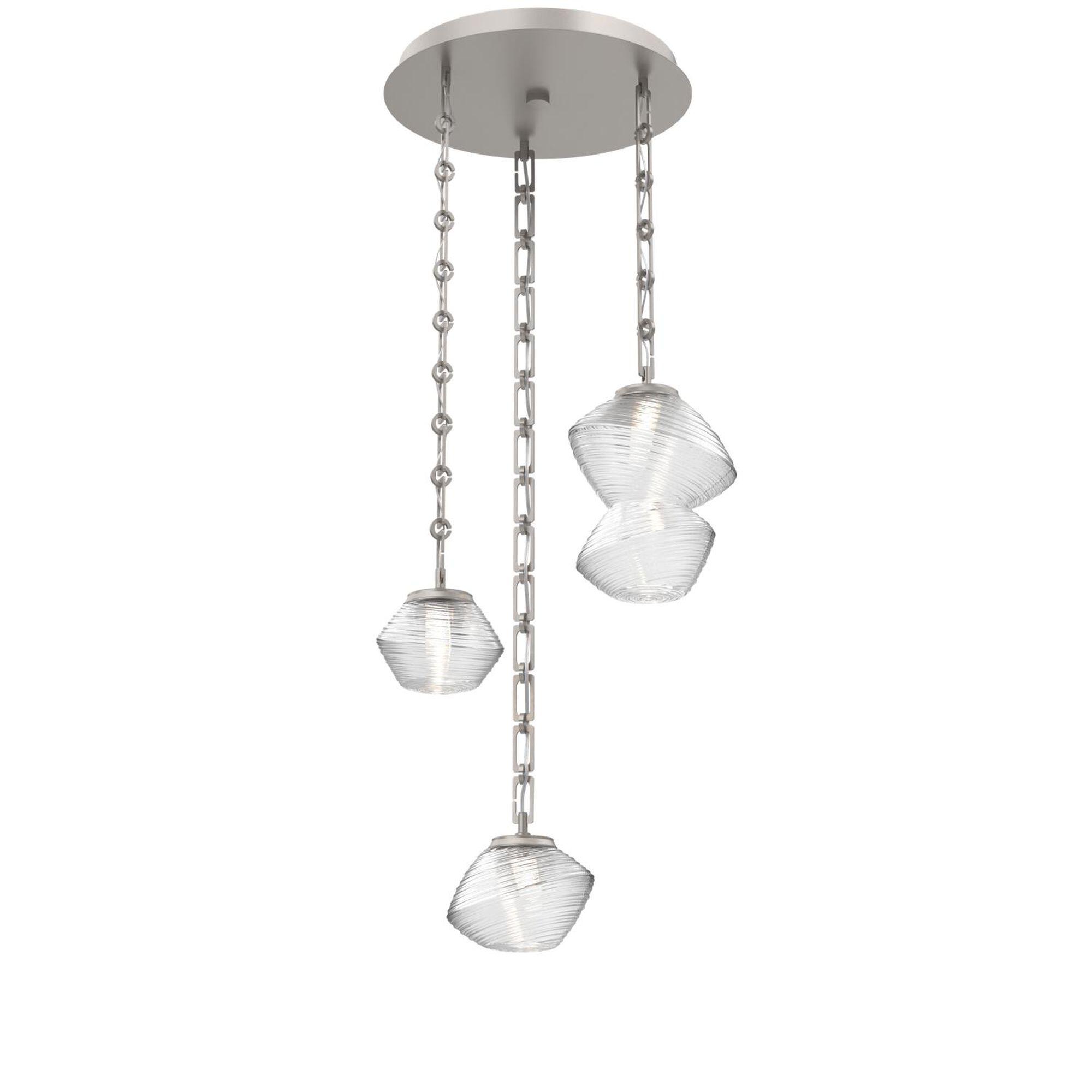 Shown in Beige Silver finish and Clear glass