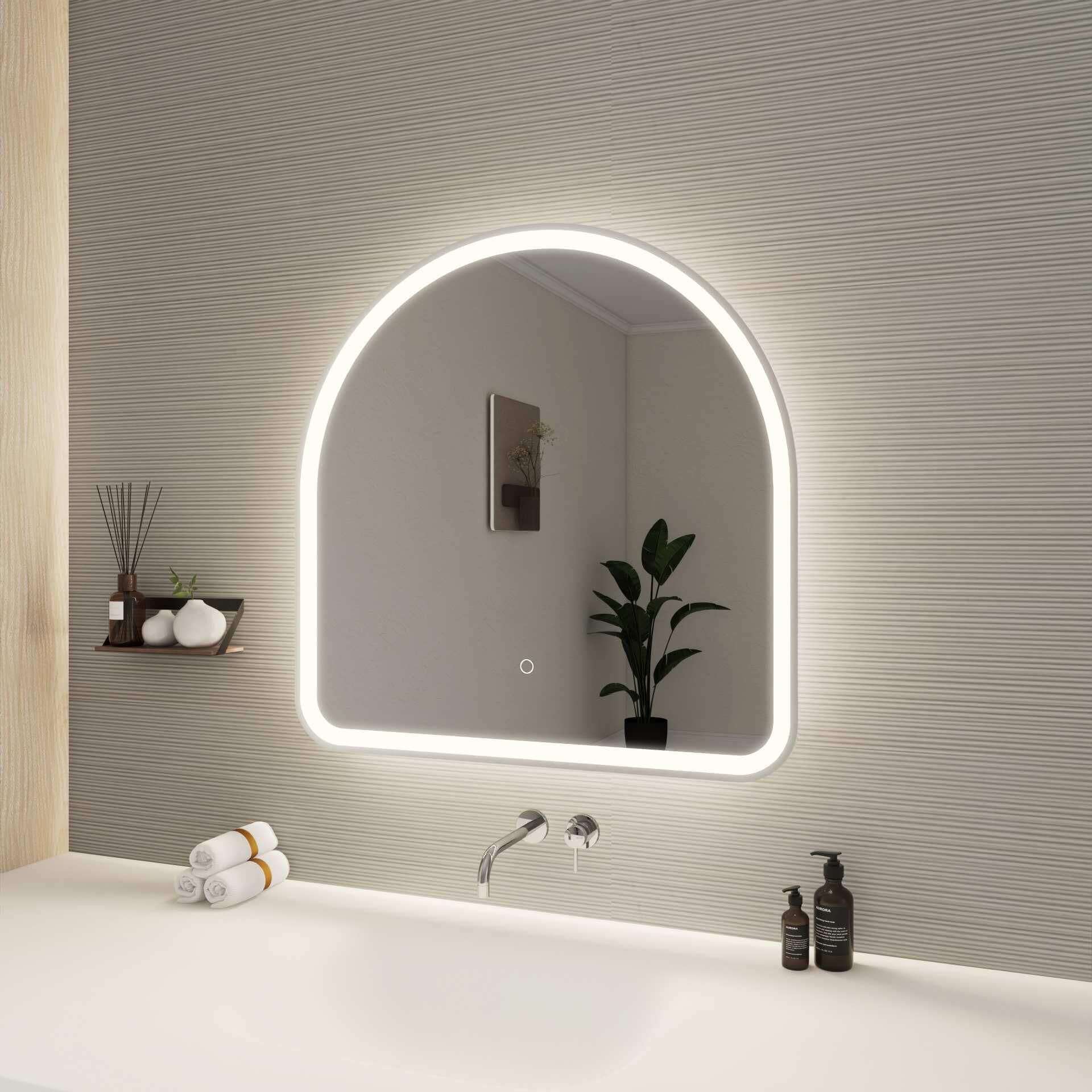 Harmoni 30 Inch Arched LED Lighted Mirror by Elegant Decor
