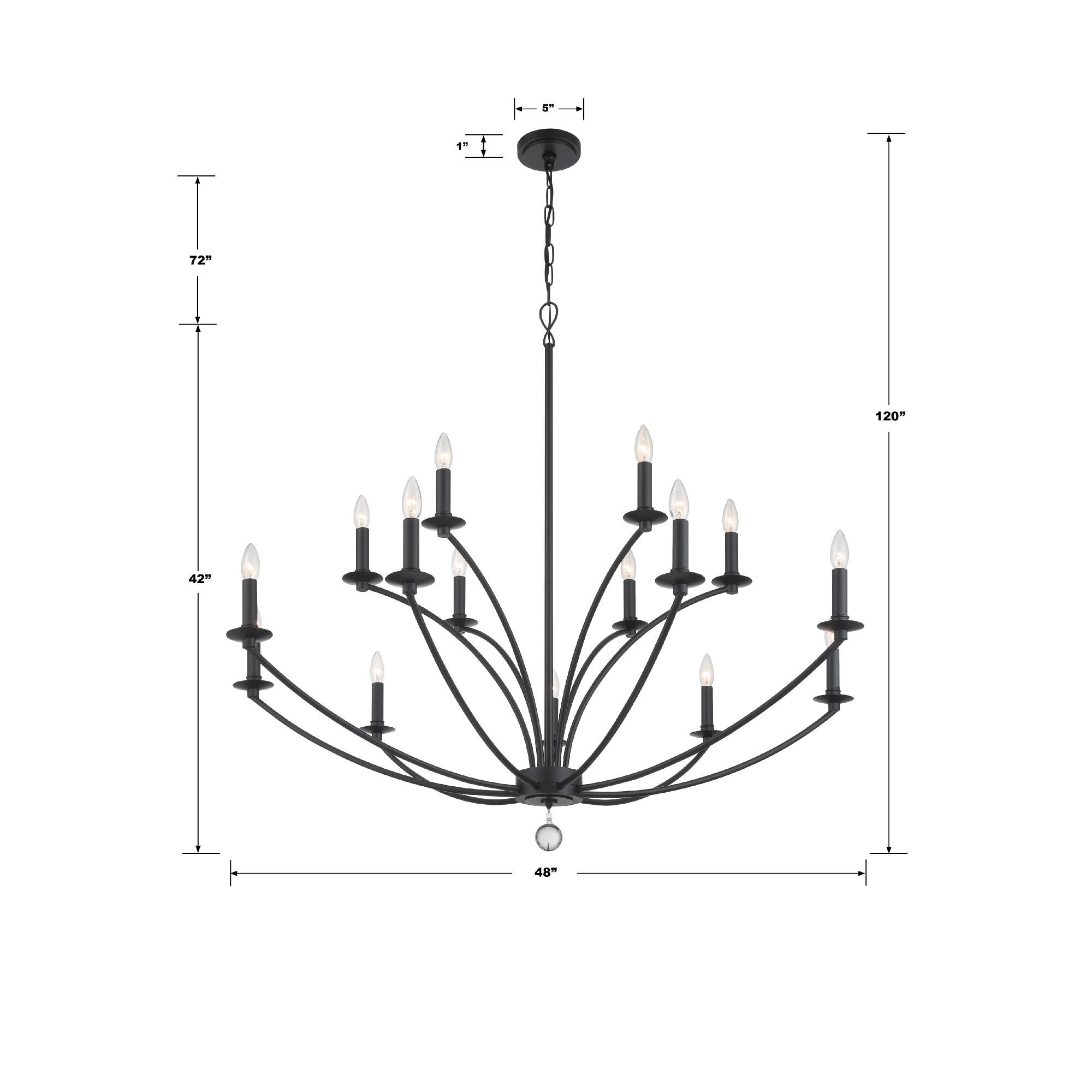 Mila 48 Inch 15 Light Chandelier by Crystorama