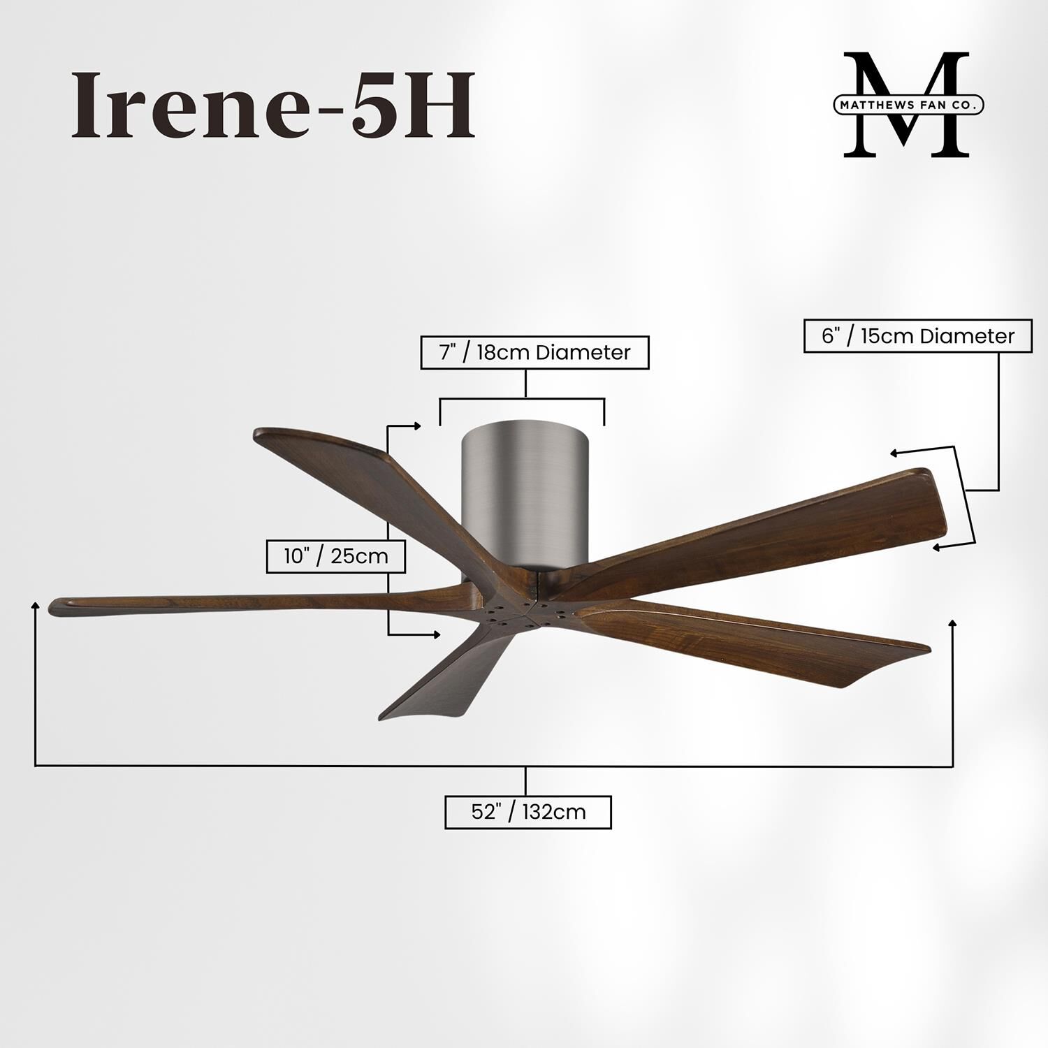 Irene 52 Inch Flush Mount Fan by Matthews Fan Company