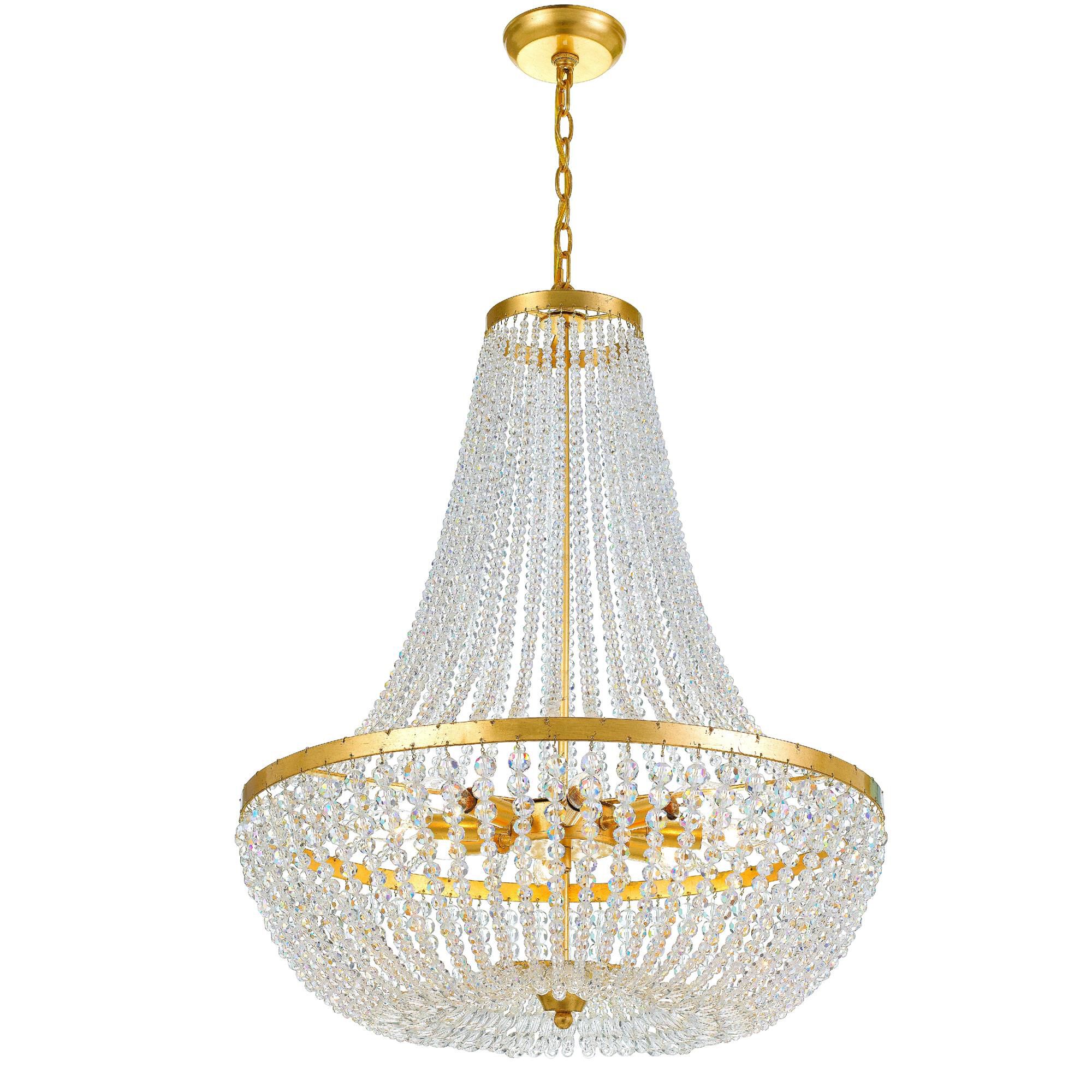 Shown in Antique Gold finish and Hand Cut Faceted Beads crystal