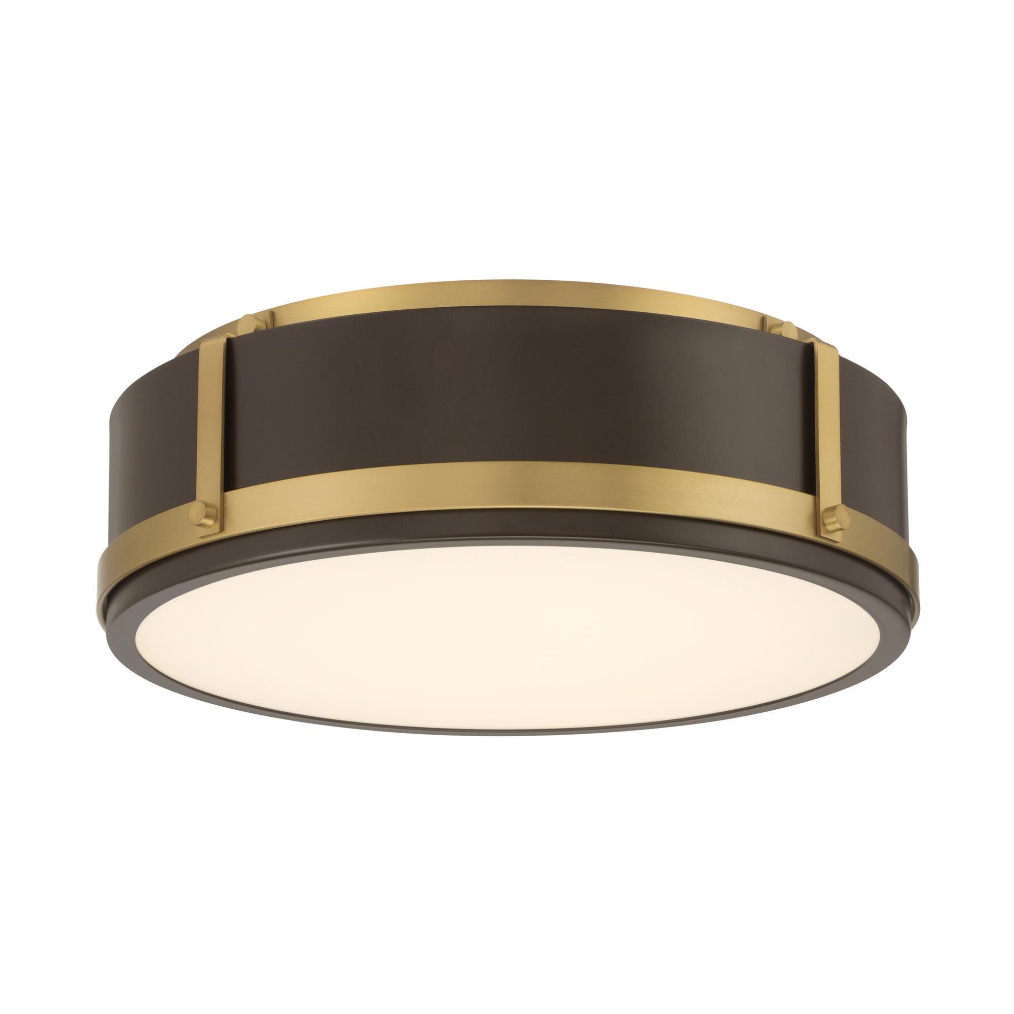 Shown in Legacy Brass and Dark Bronze finish and Etched Opal glass